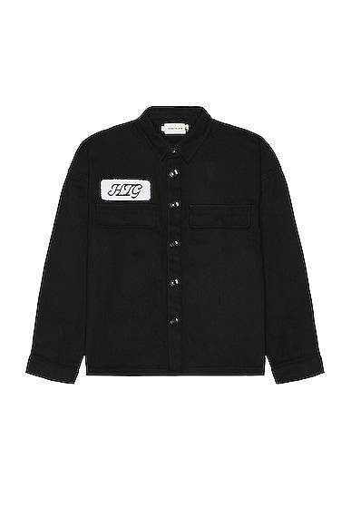 Mens Red Light District Faux Leather Shirt Jacket Product Image