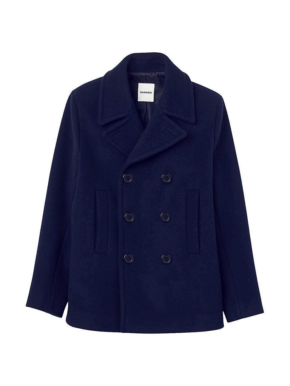 Mens Straight Fit Wool Blend Coat Product Image