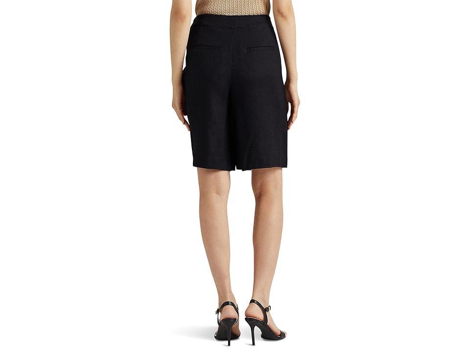 Lauren Ralph Lauren Tie Front Linen-Blend Twill Shorts Women's Clothing Product Image