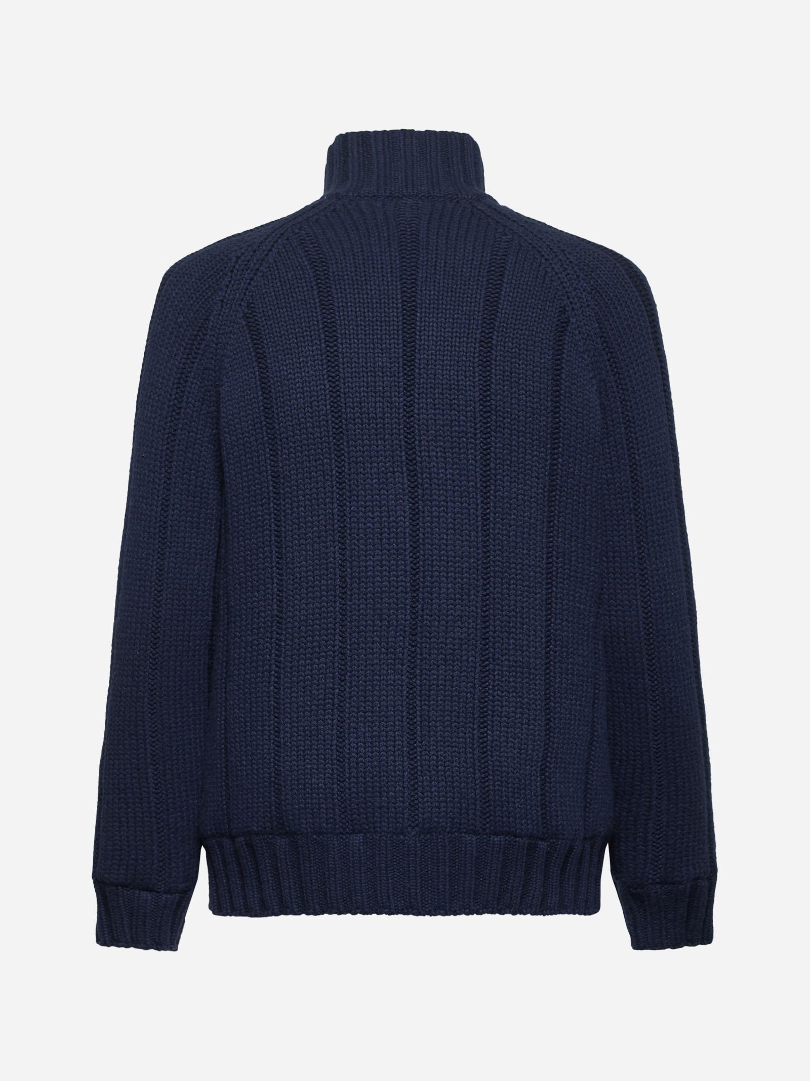 BRUNELLO CUCINELLI Blue Cashmere Knit Padded Jacket In Non Definito Product Image