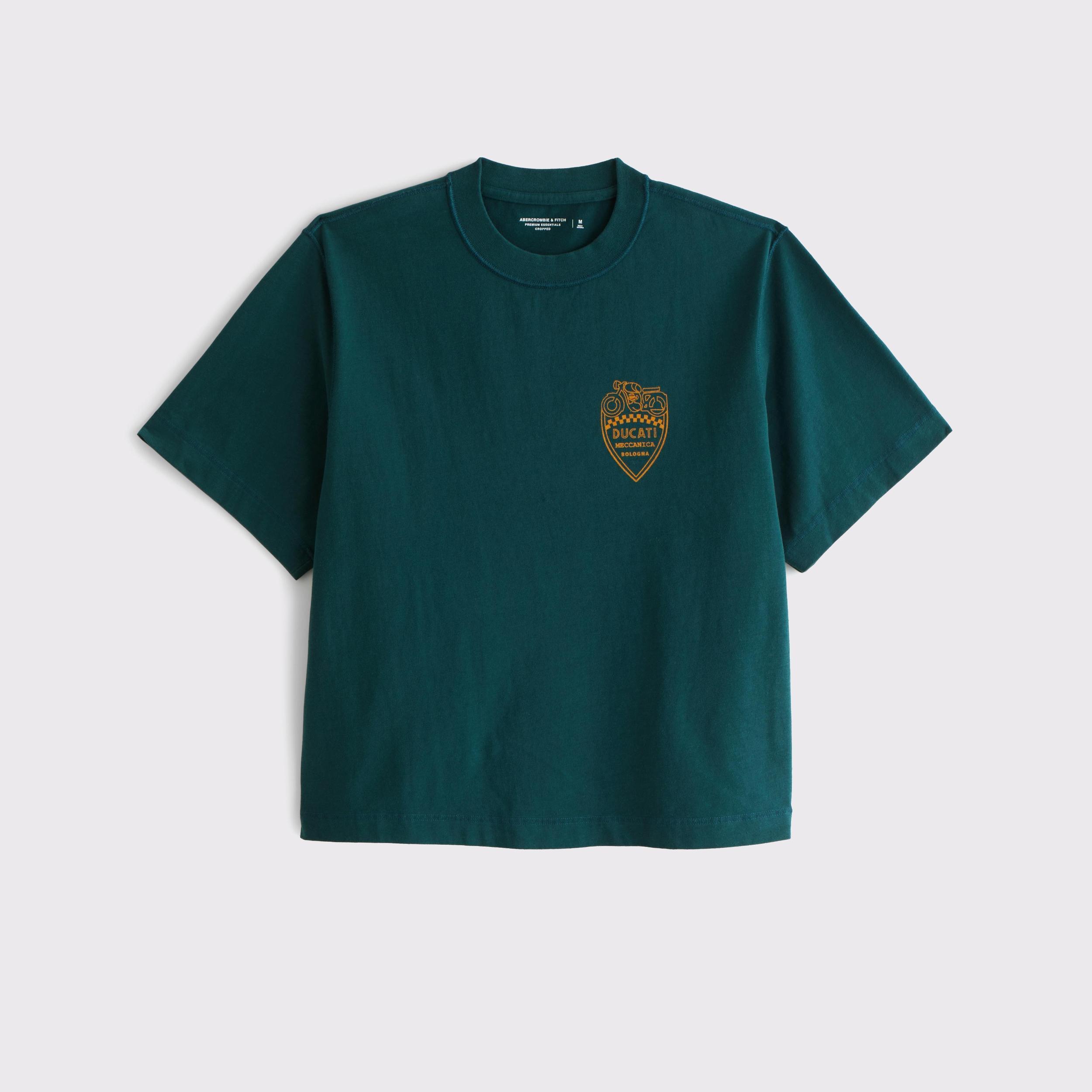 Premium Heavyweight Cropped Ducati Graphic Tee Product Image