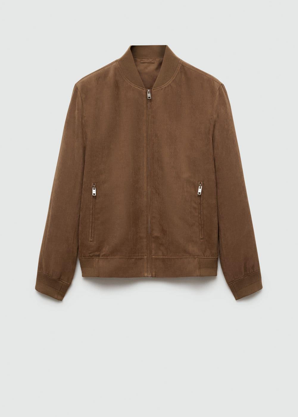 Suede-effect bomber jacket - Men | MANGO USA Product Image