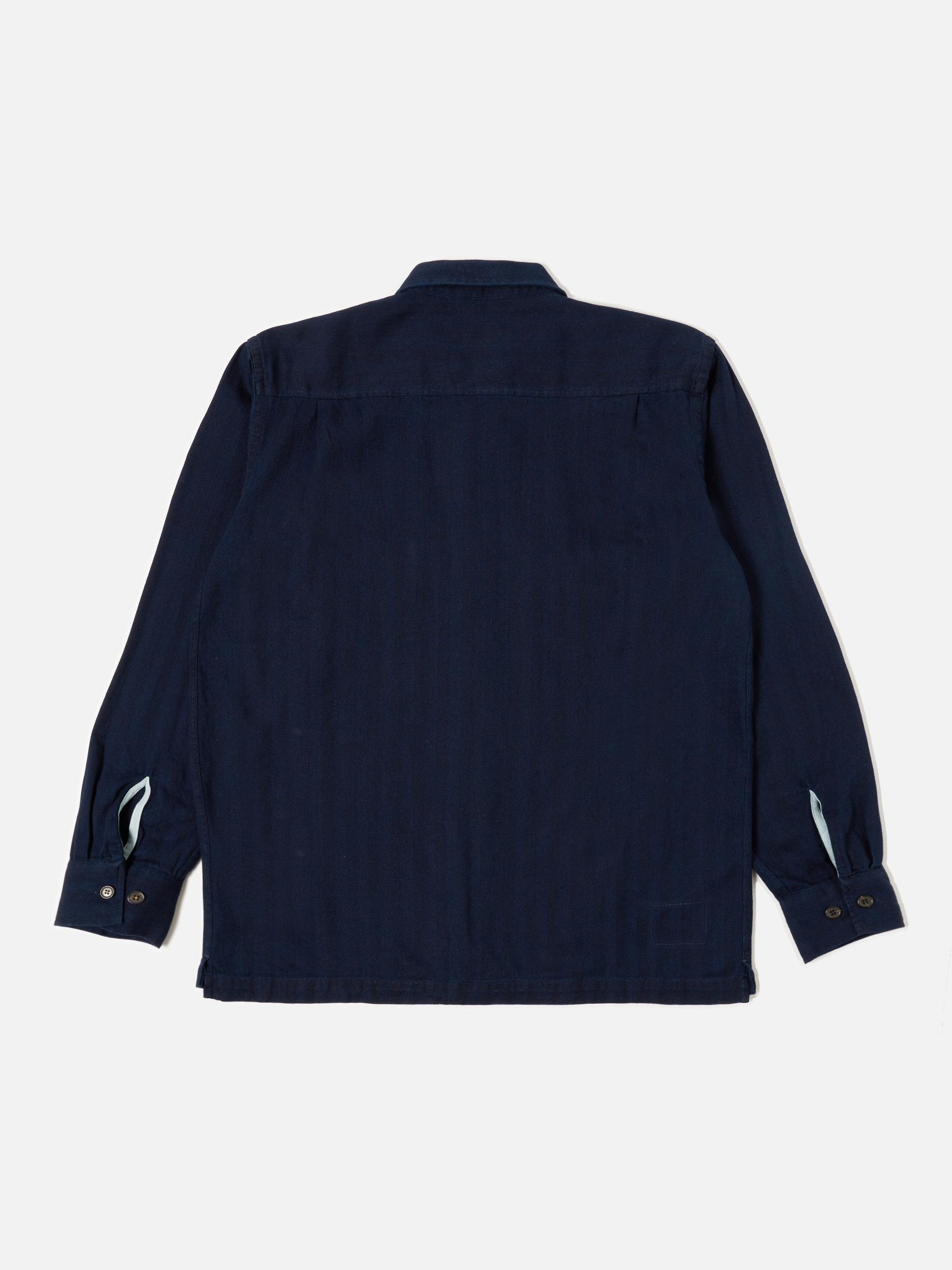 Indigo Herringbone Denim L/S Utility Shirt Product Image