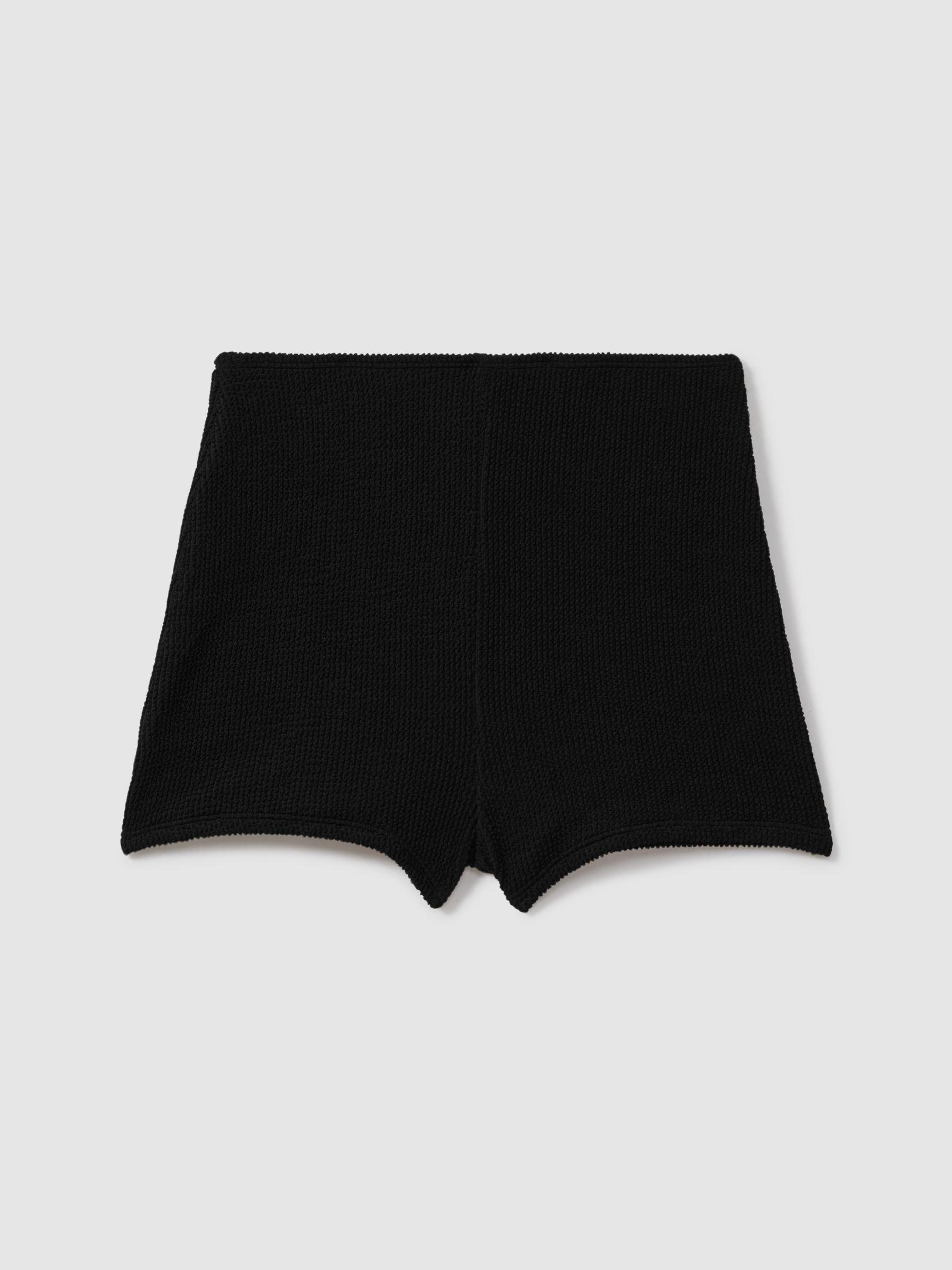 Good American Always Fits Textured Swim Shorts in Black Product Image