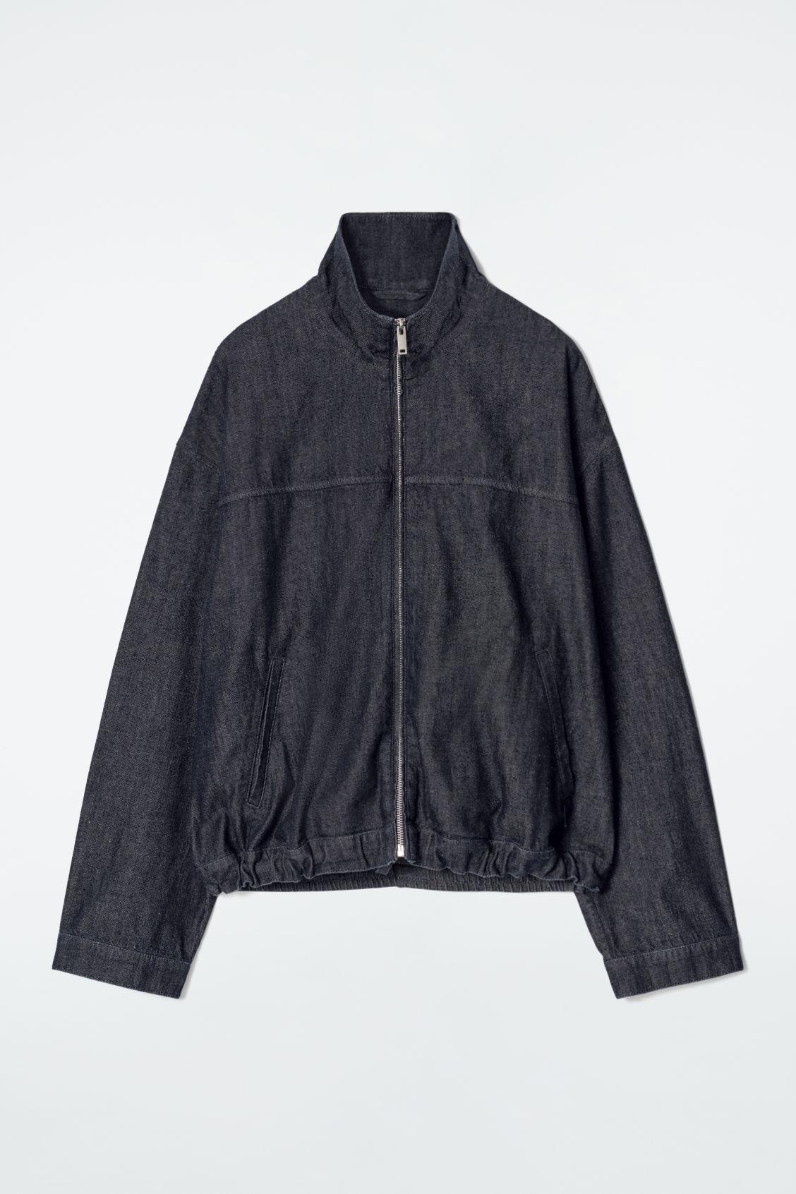 OVERSIZED DENIM BOMBER JACKET Product Image