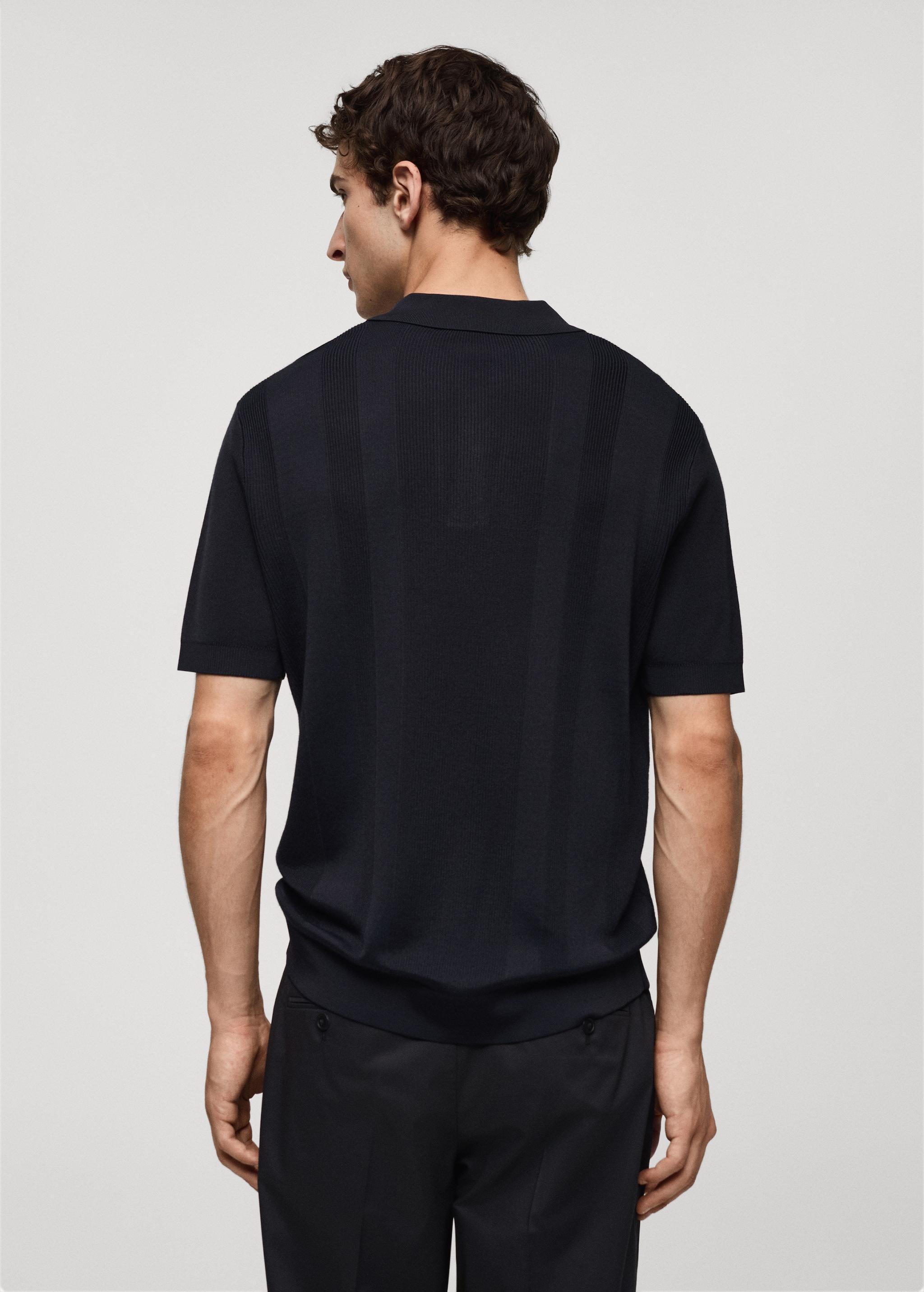 Ribbed knit polo shirt - Men | MANGO USA Product Image
