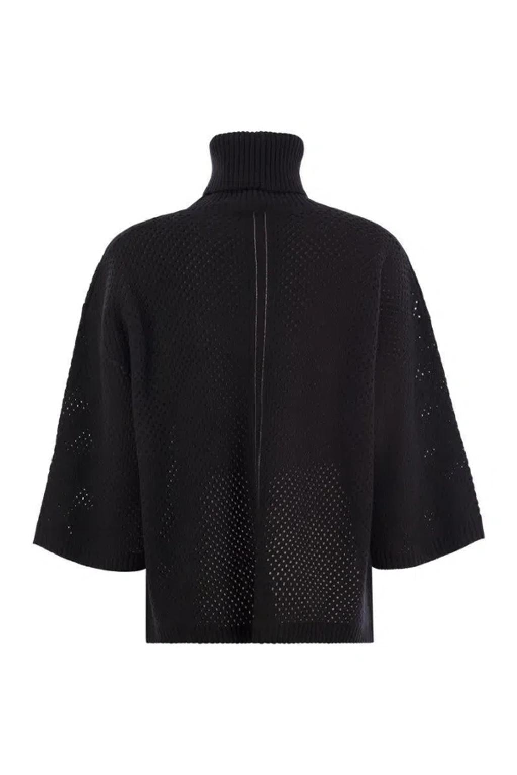 FABIANA FILIPPI Open-knit Jumper In Blue, Bordeaux Product Image