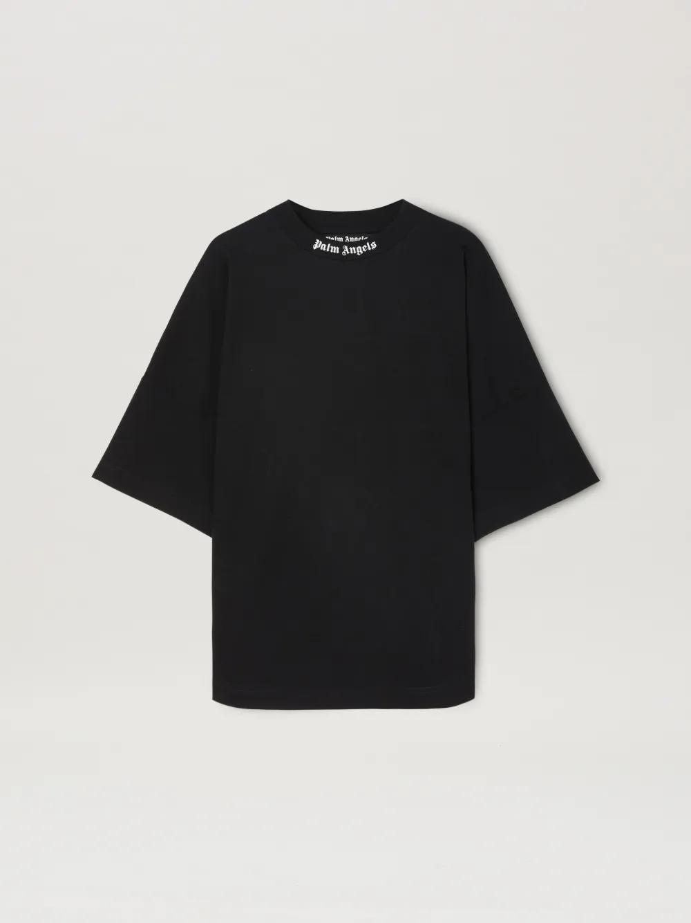CLASSIC LOGO OVER T-SHIRT in black  - Palm Angels® Official  Product Image