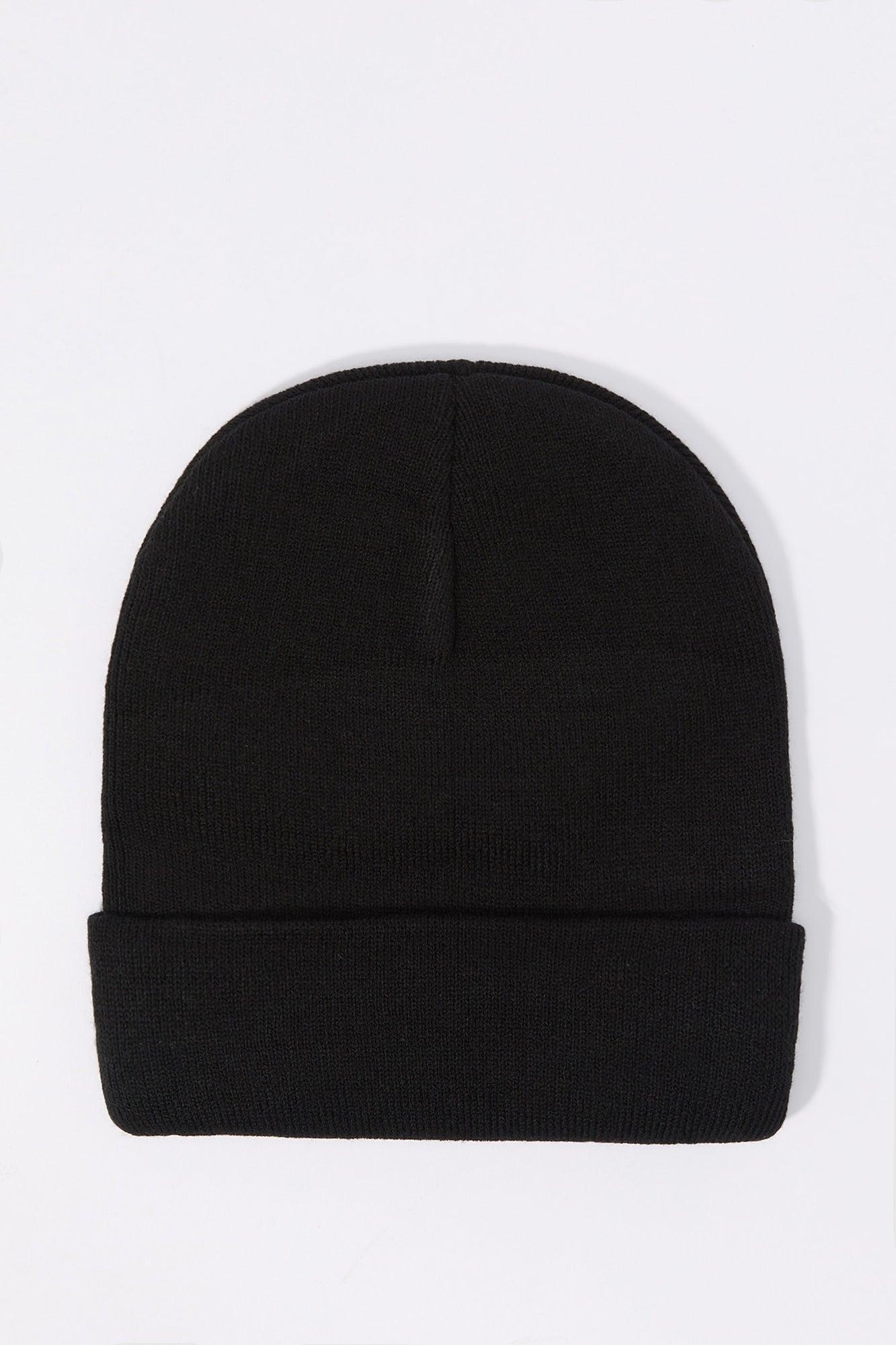 Embroidered Ribbed Knit Beanie Male Product Image