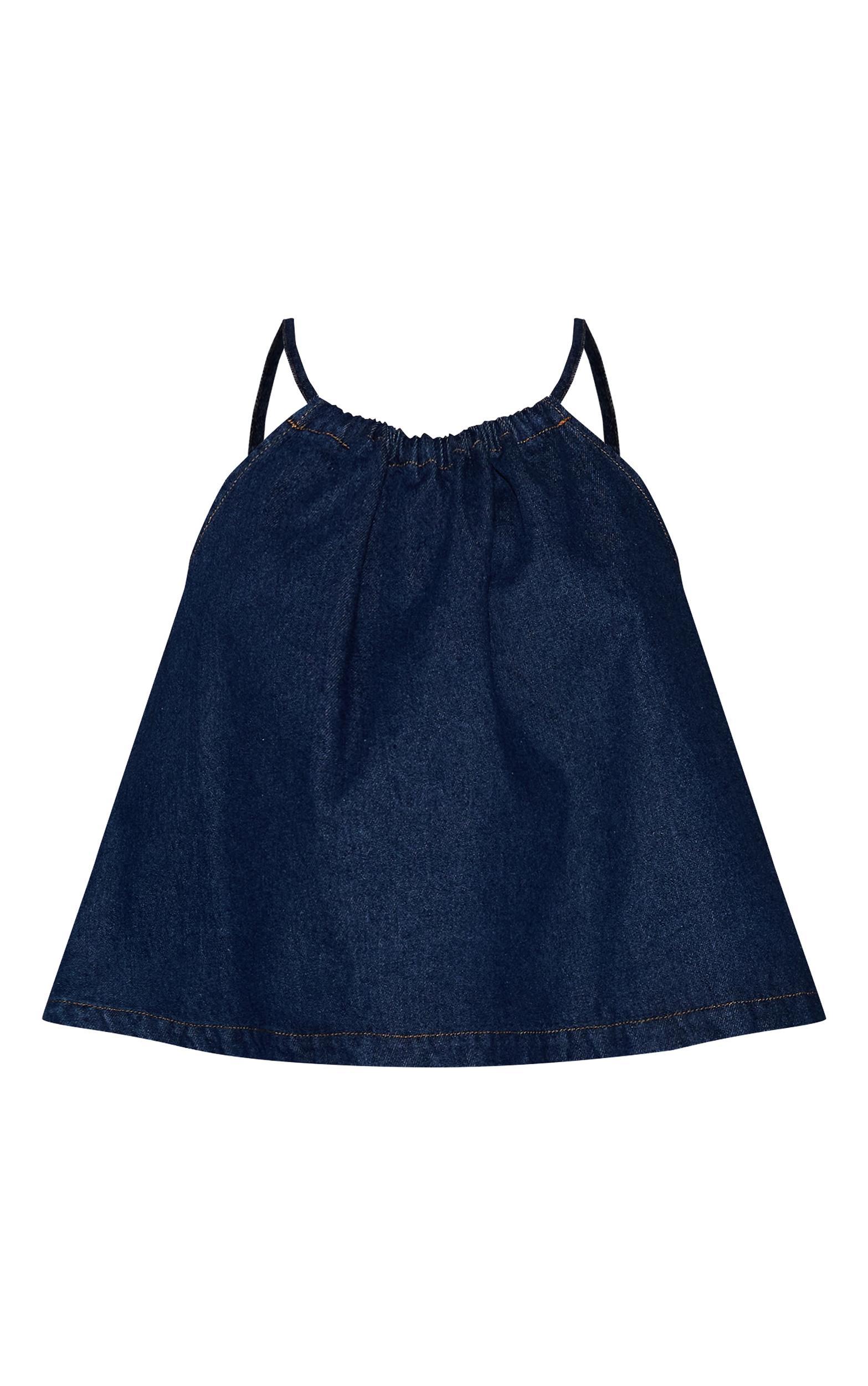 Indigo Floaty Sleeveless Denim Top Product Image