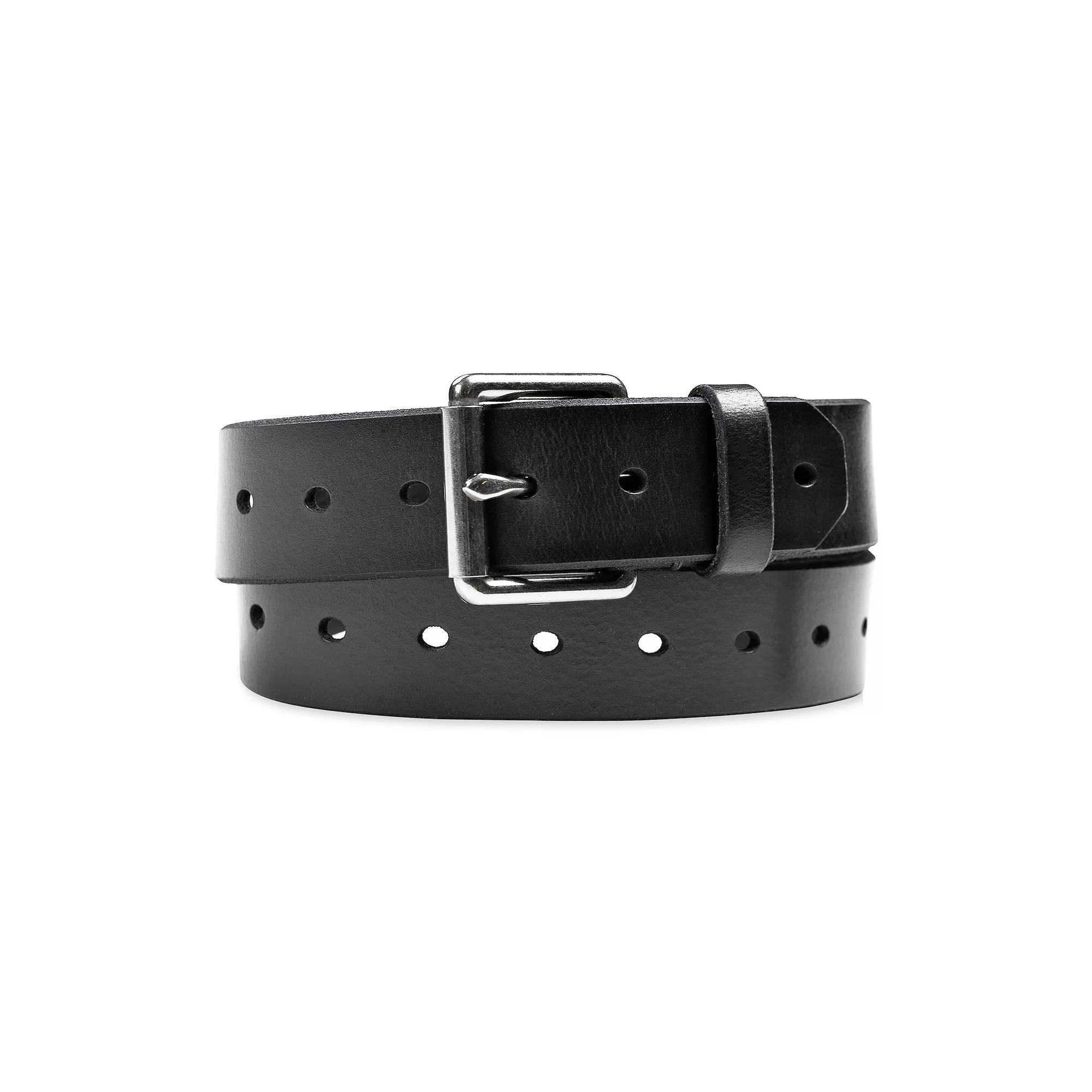 Men's Levi's® Fully Adjustable Perforated Leather Belt, Size: Large, Black Product Image