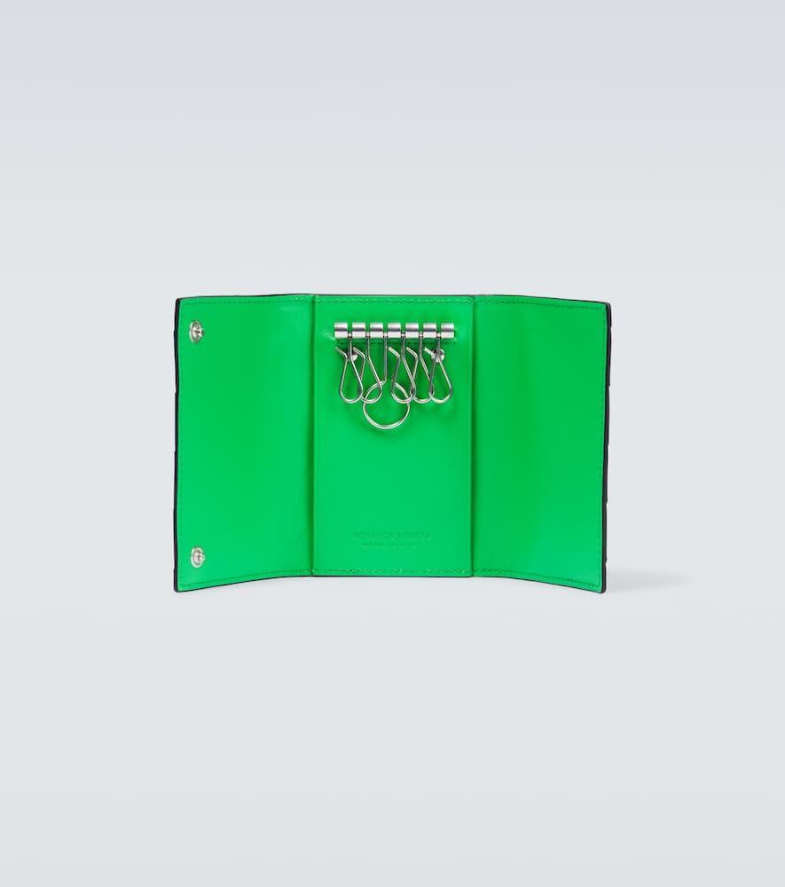 BOTTEGA VENETA Intrecciato Bifold Leather Wallet In Black/grass-silver Product Image