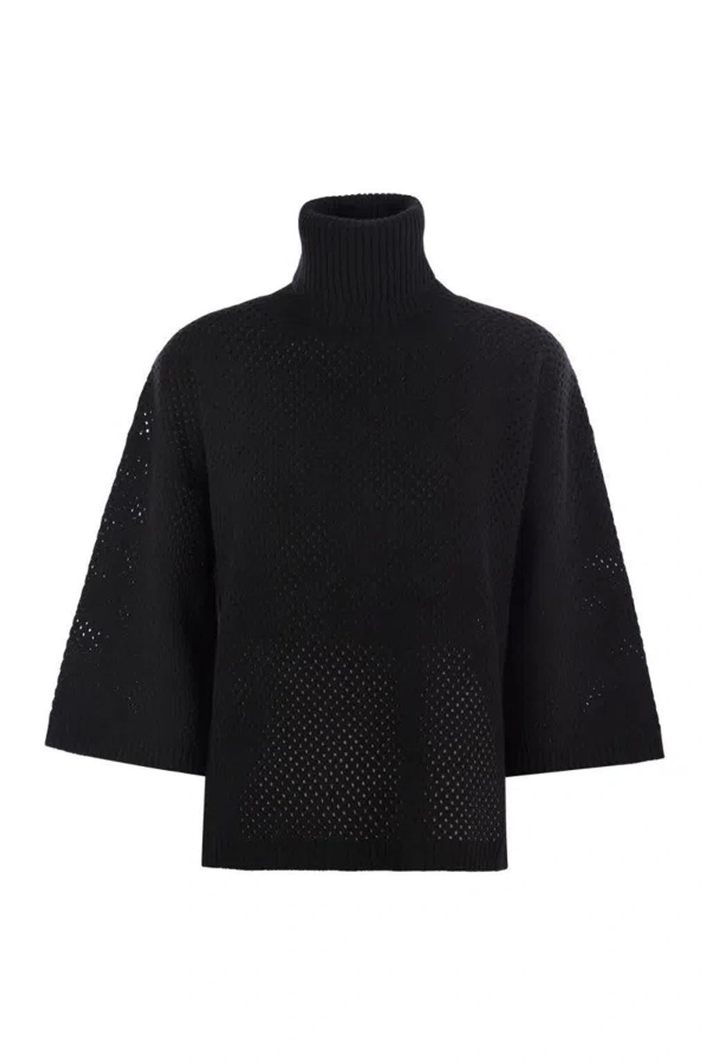 FABIANA FILIPPI Open-knit Jumper In Blue, Bordeaux Product Image