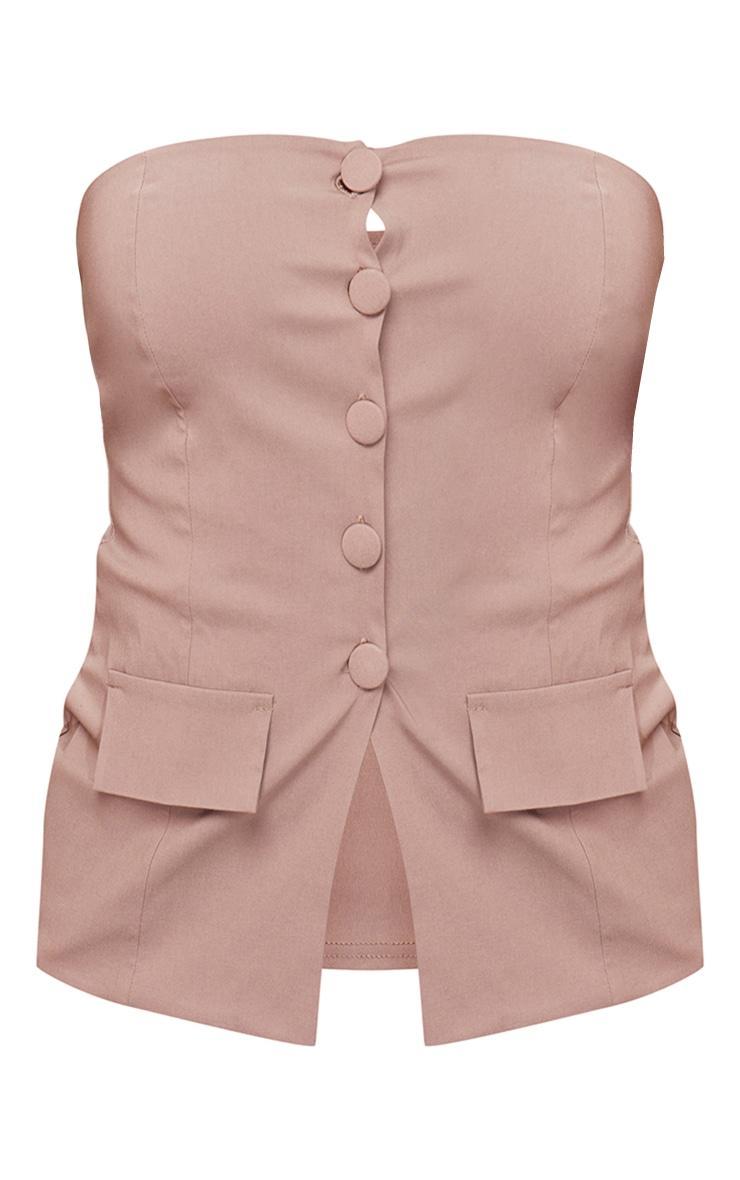 Mocha Stretch Woven Bandeau Vest Product Image
