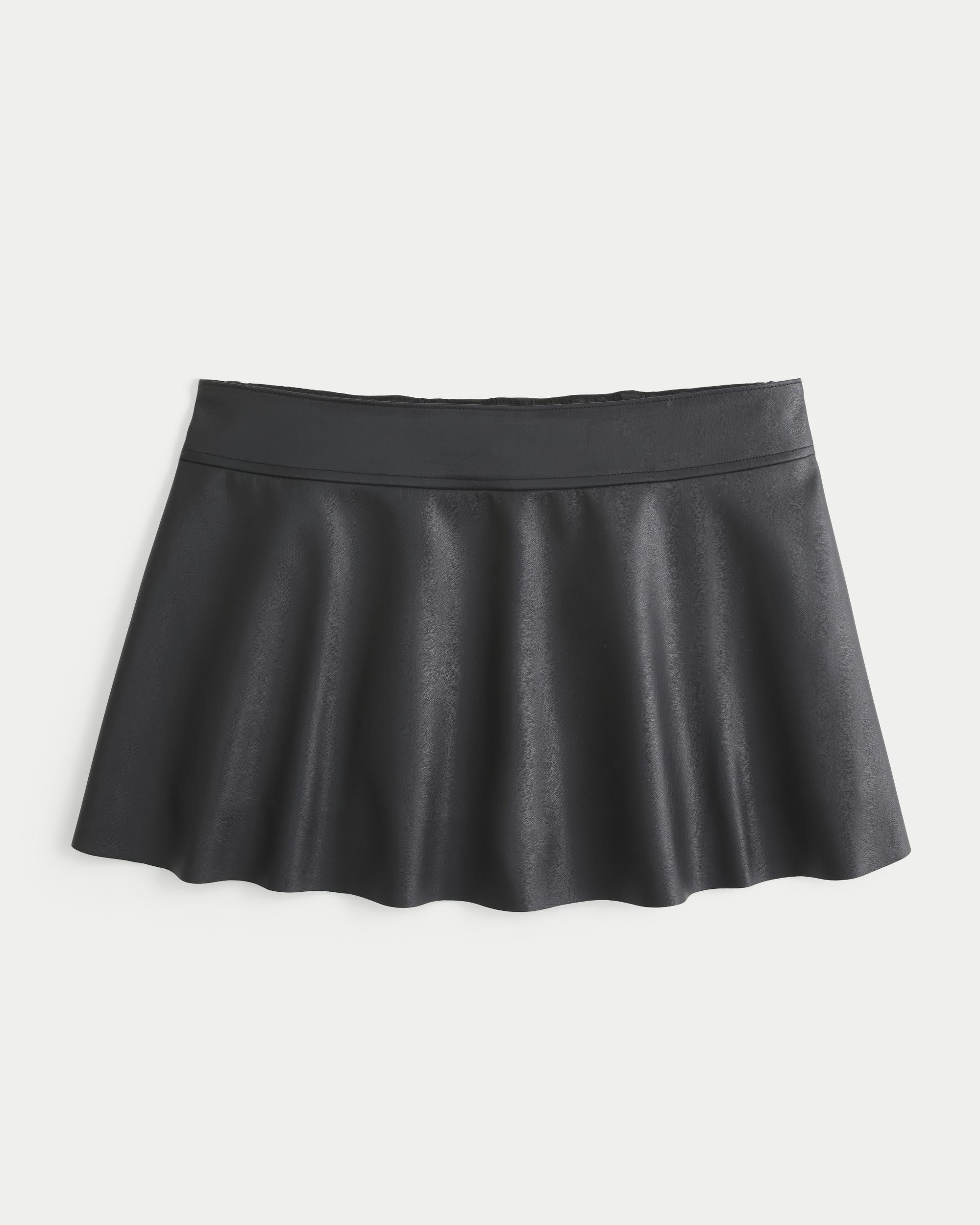 Mid-Rise Plaid Circle-Cut Mini Skort Product Image