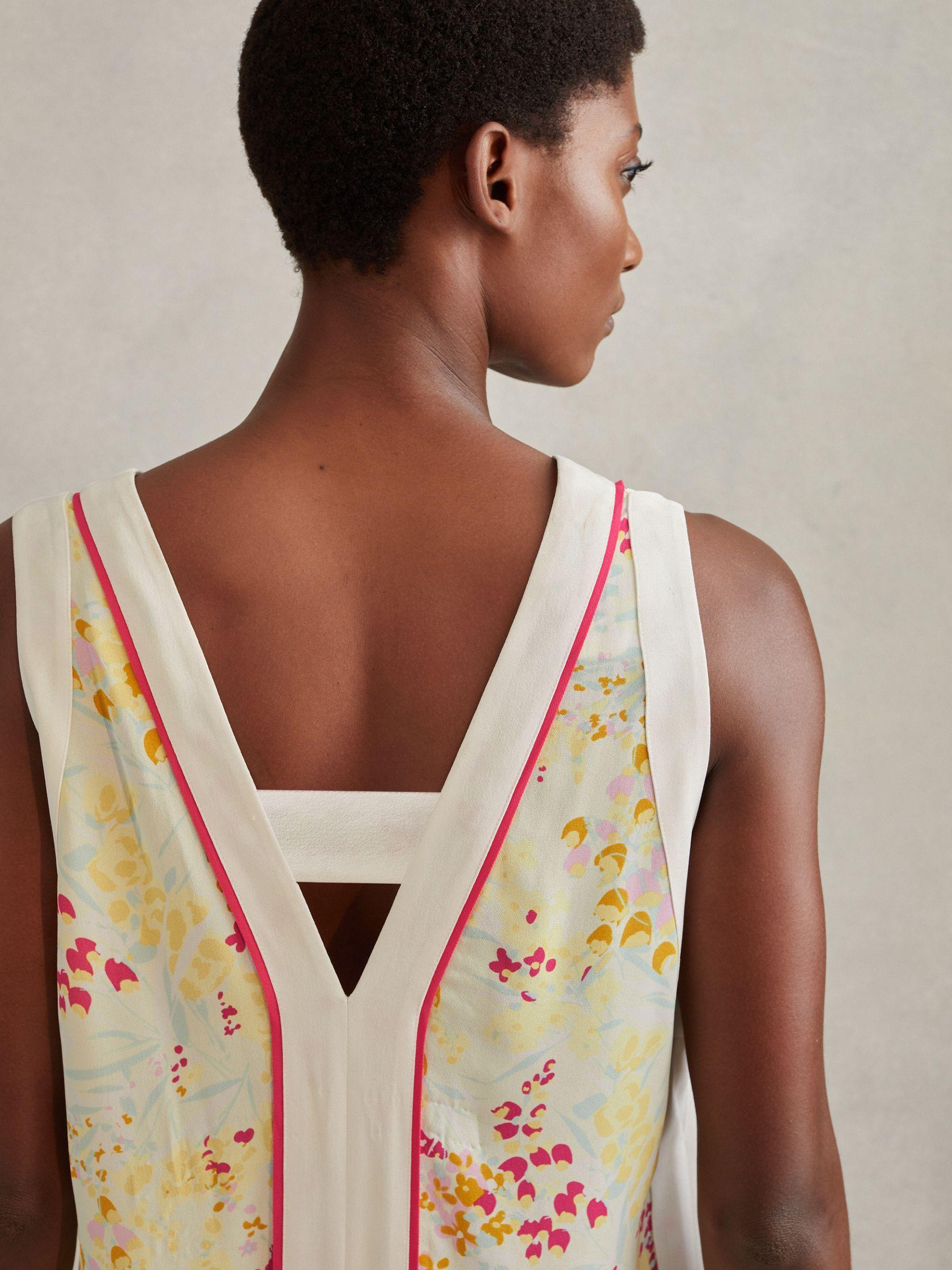 Floral Print Maxi Dress in Pink/Yellow Product Image