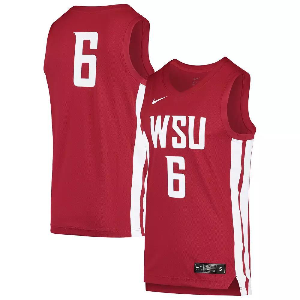 Men's Nike #6 Crimson Washington State Cougars Replica Basketball Jersey, Size: Medium, Wsc Red Product Image