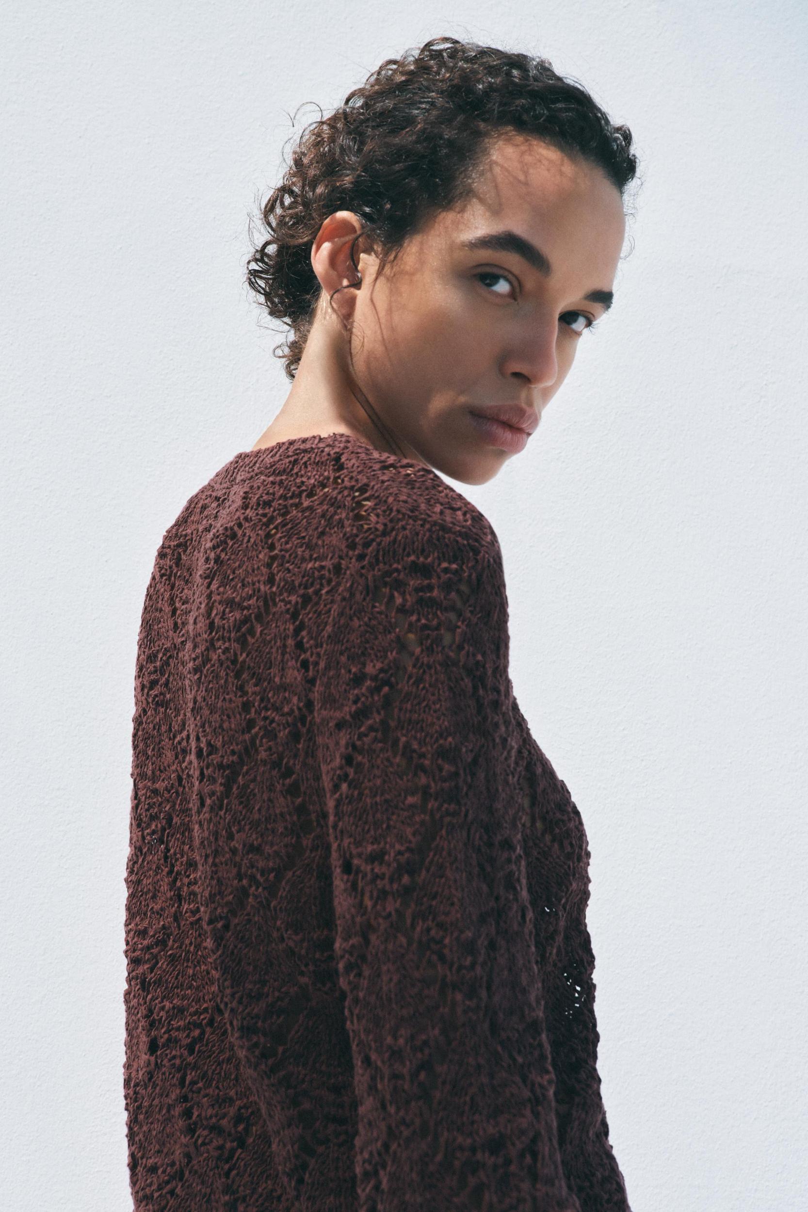 POINTELLE KNIT CARDIGAN Product Image