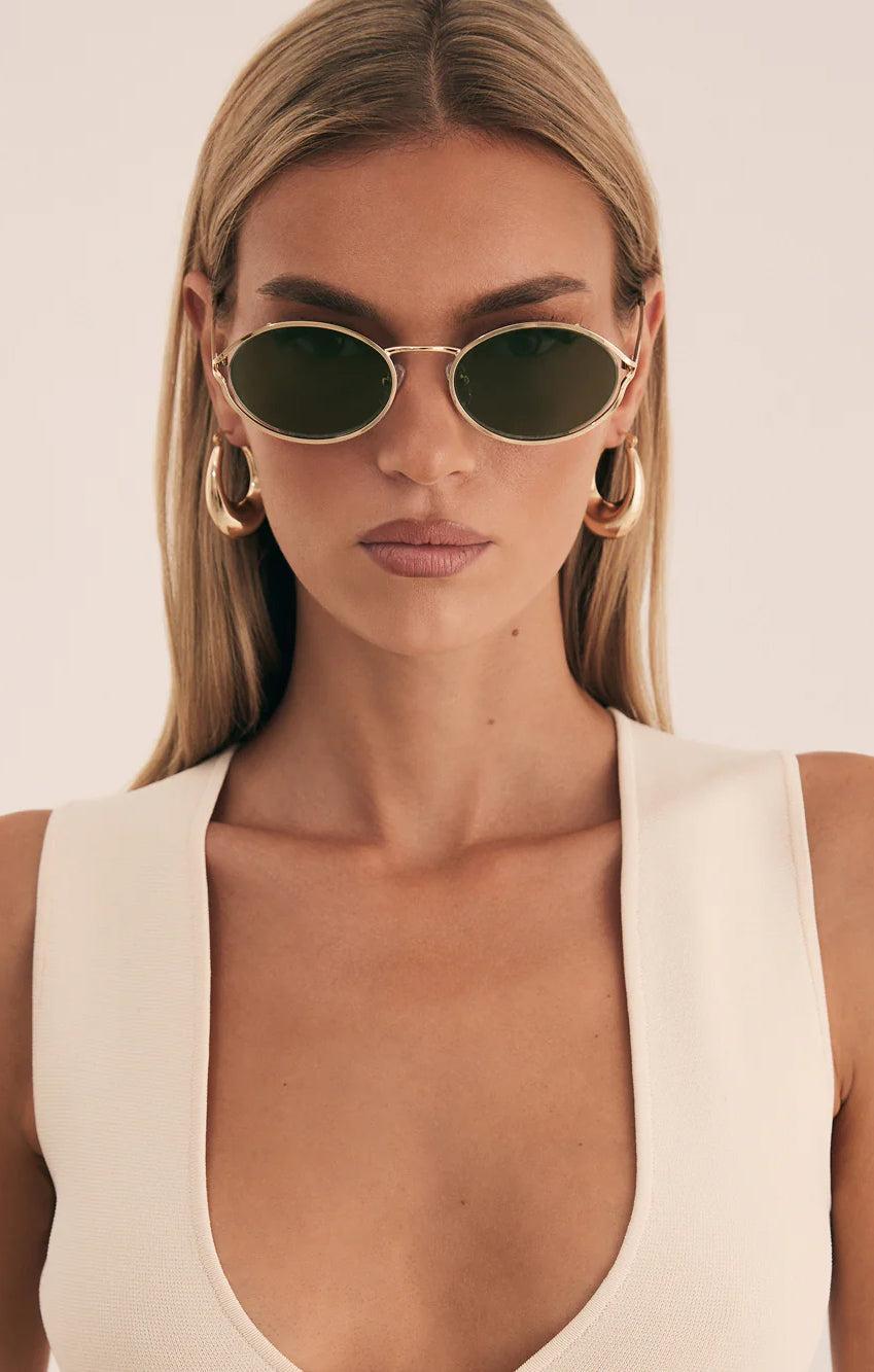 Womens GG Logo Print 55MM Geometric Metal Sunglasses Product Image
