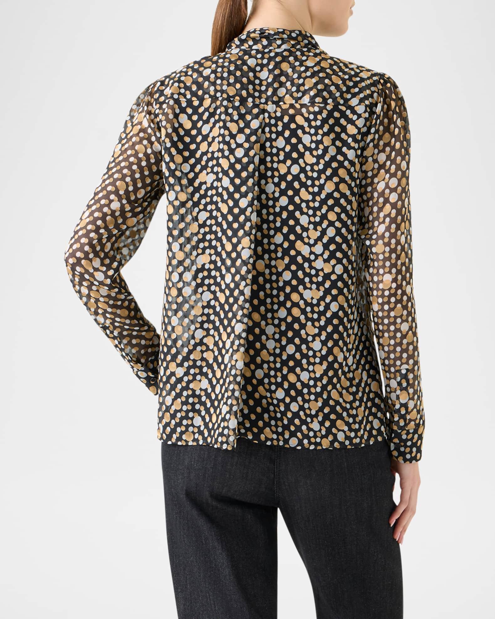 Polka Dot Crepe de Chine Blouse Product Image
