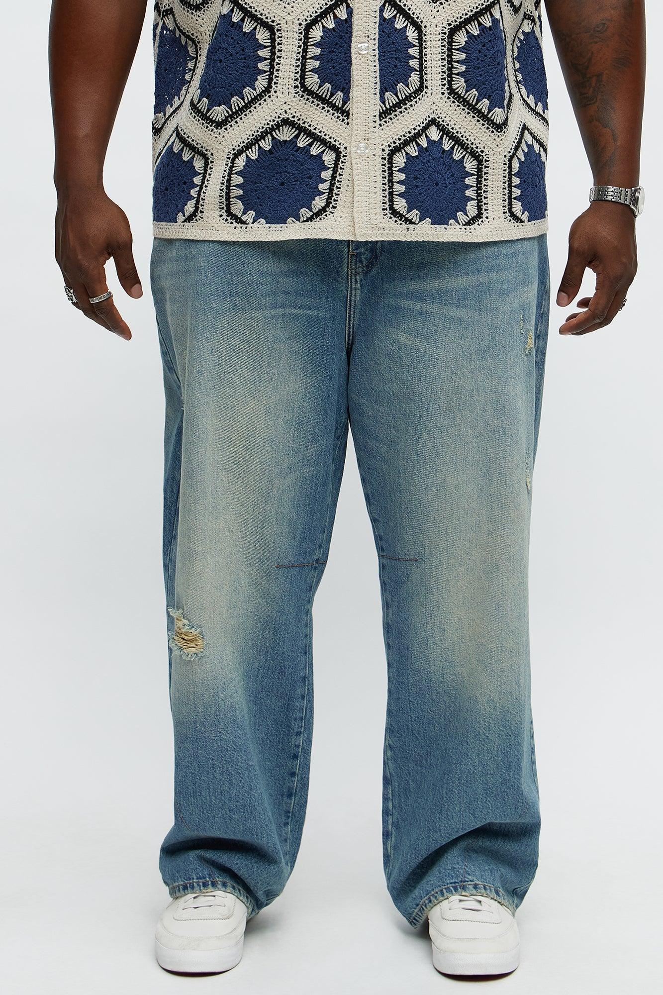 In The Bay Baggy Jeans - Medium Blue Wash Product Image