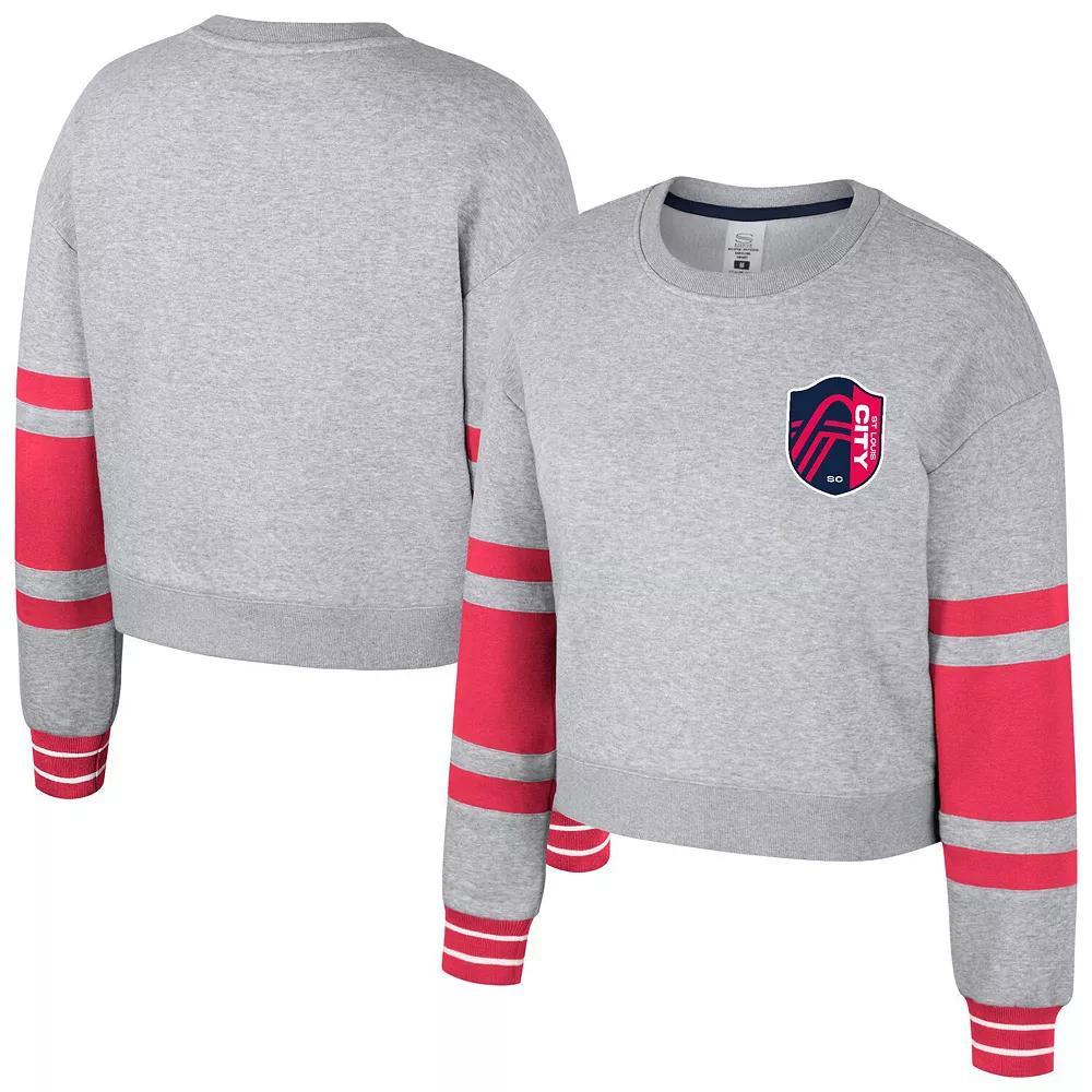 Women's Stadium Essentials Heather Gray St. Louis City SC Scrimmage Cropped Pullover Sweatshirt, Size: XL, Slc Grey Product Image