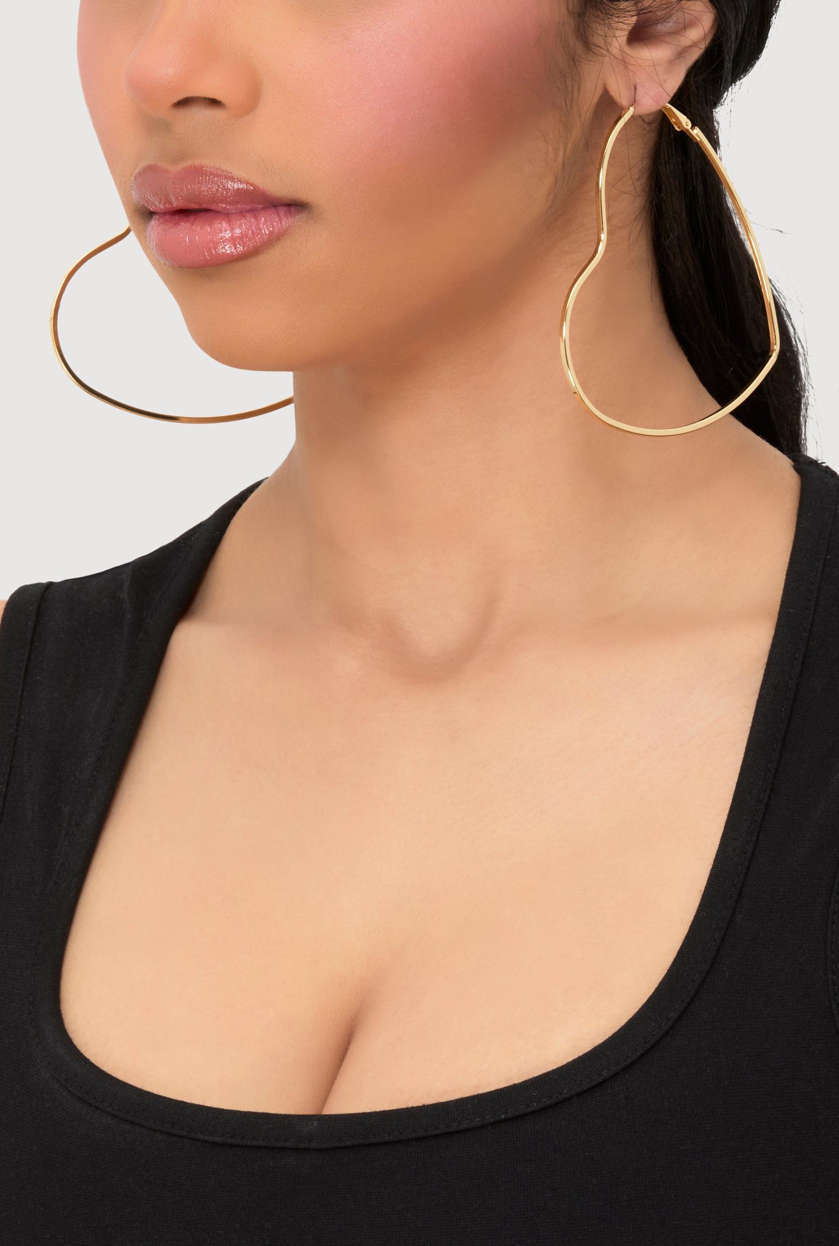 Heart Stud and Hoop Earrings Set of 6 Female Product Image