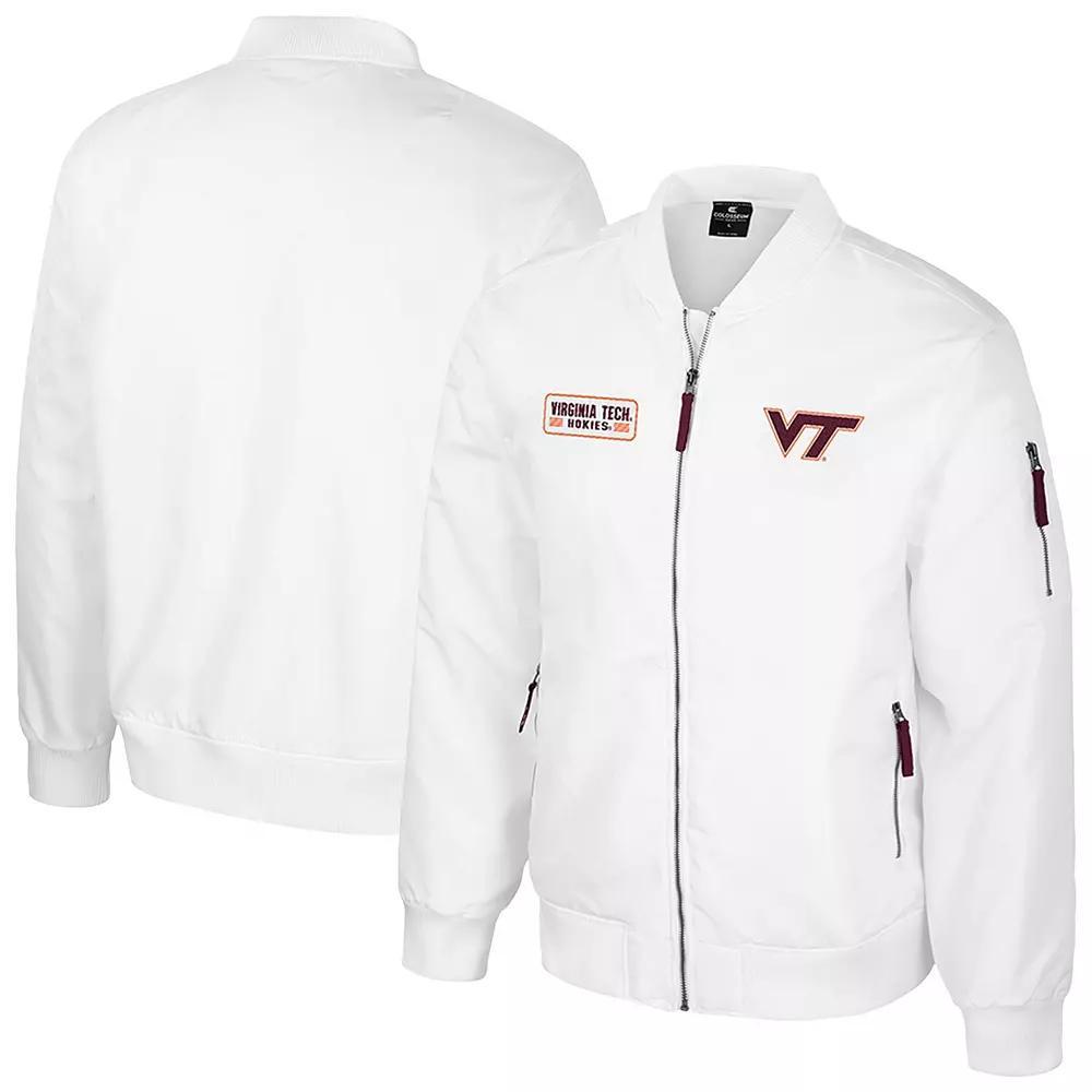 Men's Colosseum Virginia Tech Hokies White Rabbit Full-Zip Bomber Jacket, Size: Large Product Image