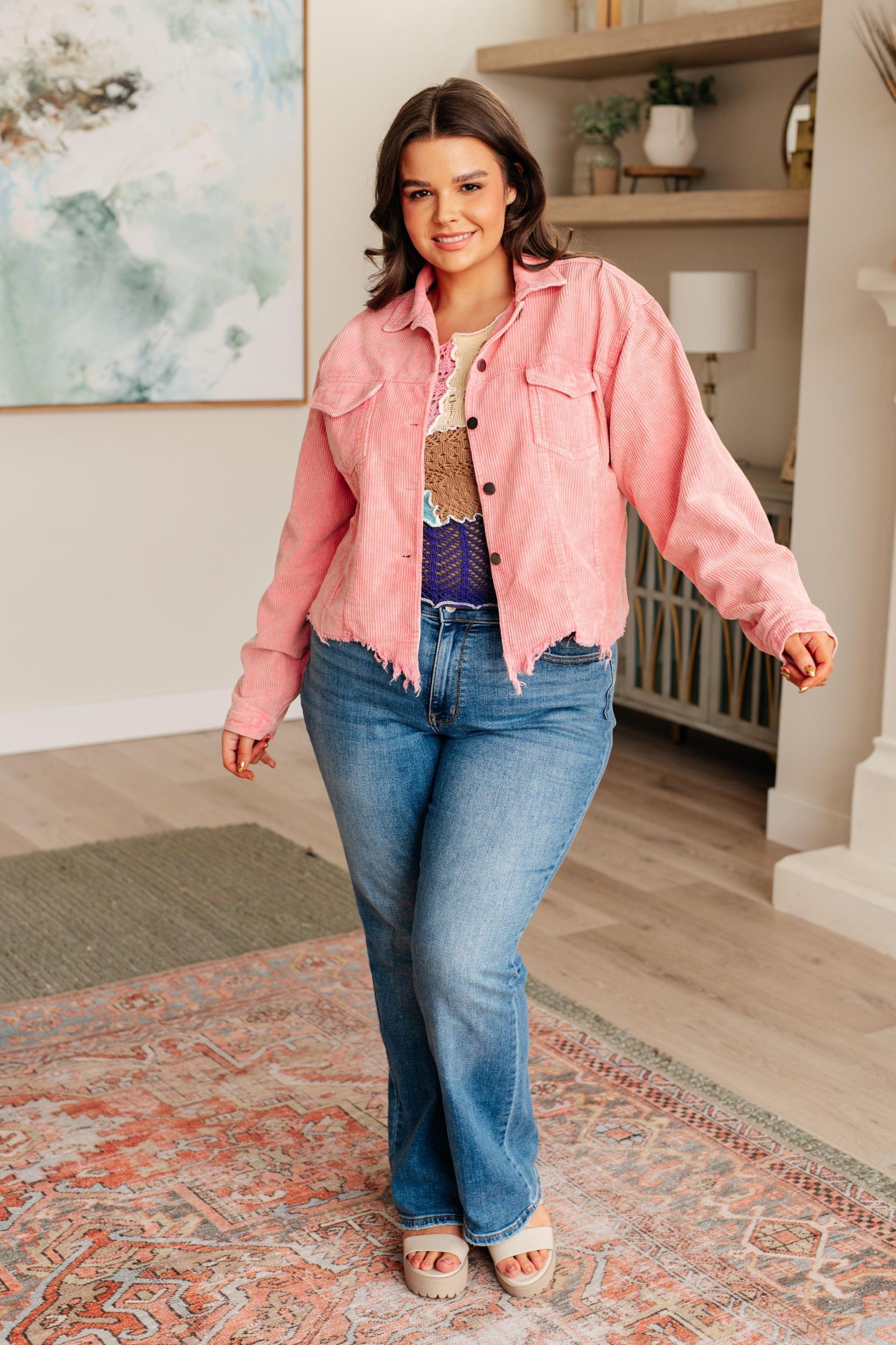 Main Stage Corduroy Jacket in Neon Pink Product Image