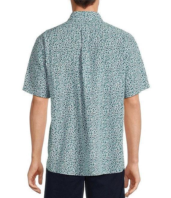 Roundtree & Yorke Short Sleeve Floral Print Seersucker Sport Shirt Product Image