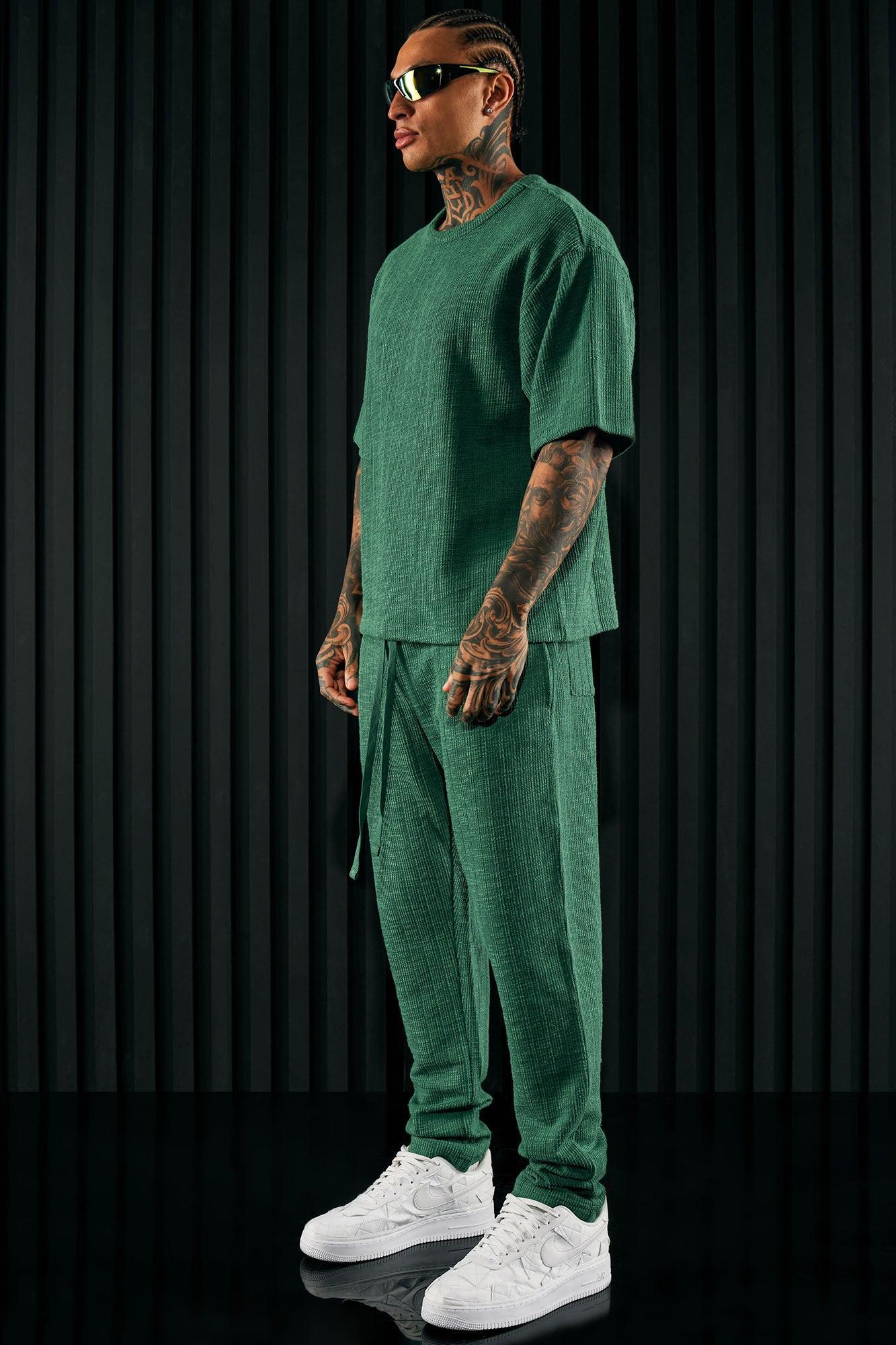 Dean Textured Slim Pants - Hunter Product Image