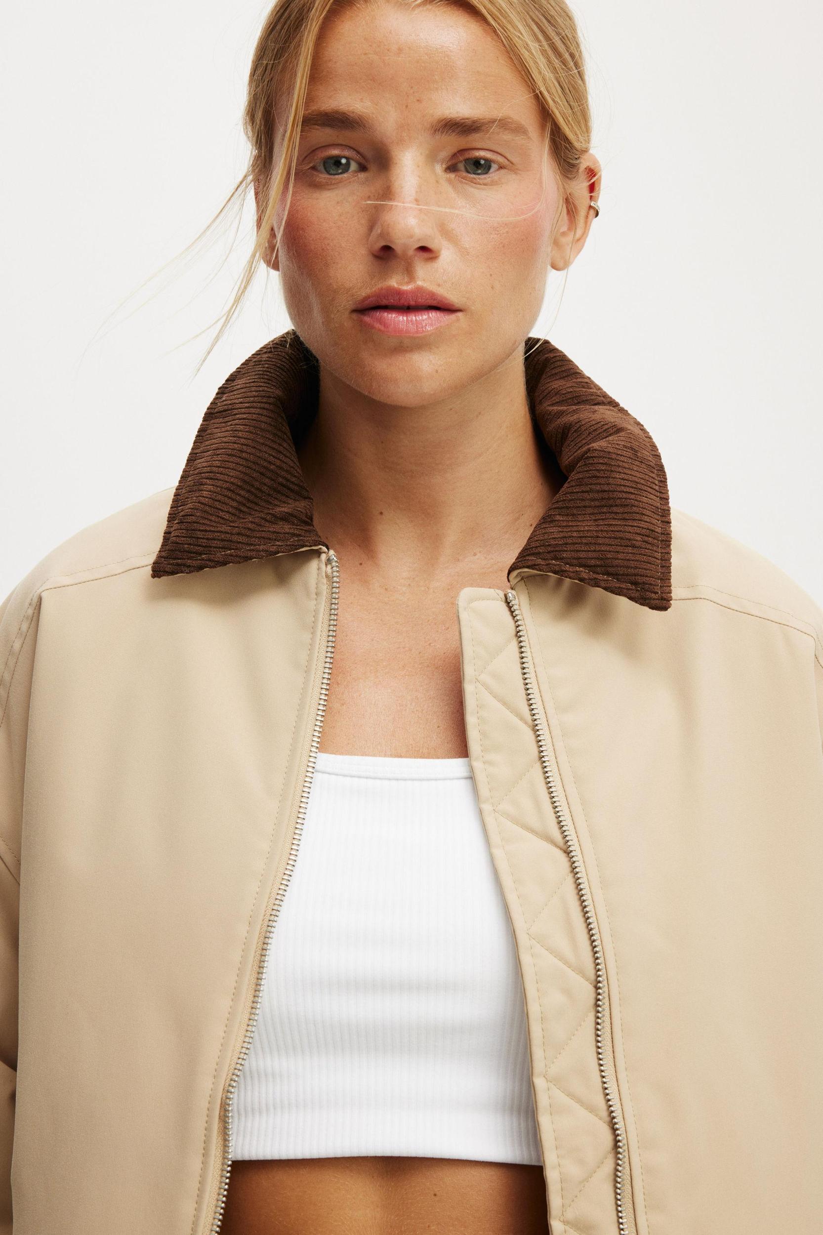 Contrast Collar Oversized Jacket Product Image