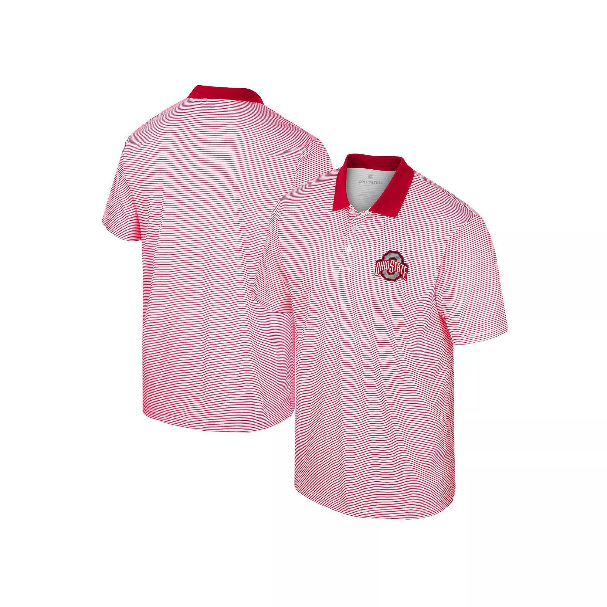 Men's Colosseum White/Maroon Minnesota Golden Gophers Print Stripe Polo, Size: XXL Product Image