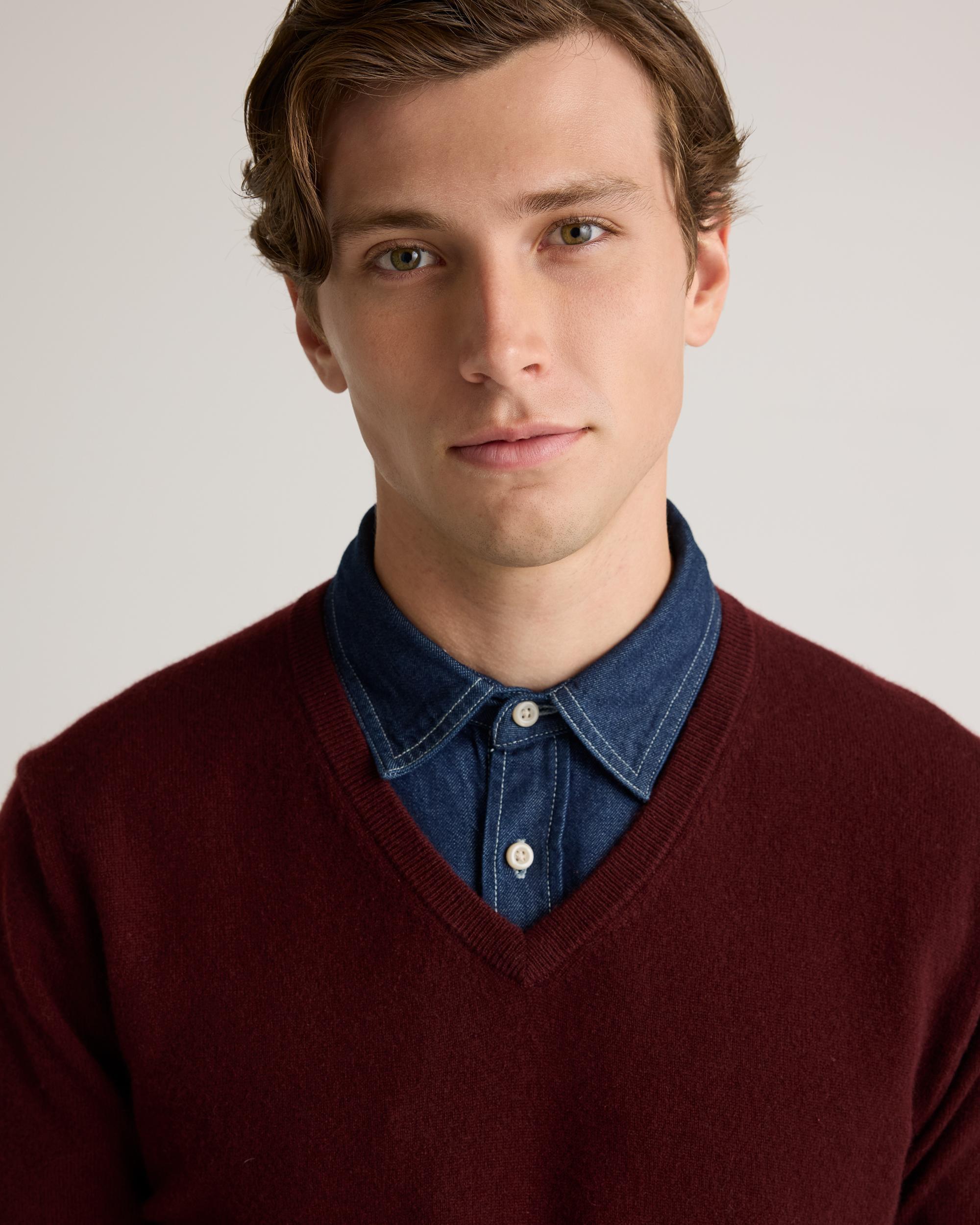 Quince | Men's Mongolian Cashmere V-Neck Sweater Size XL Product Image