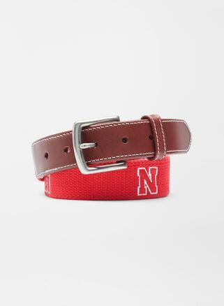 Peter Millar Mens Nebraska Belt | Color: Red | Size: 38 Product Image