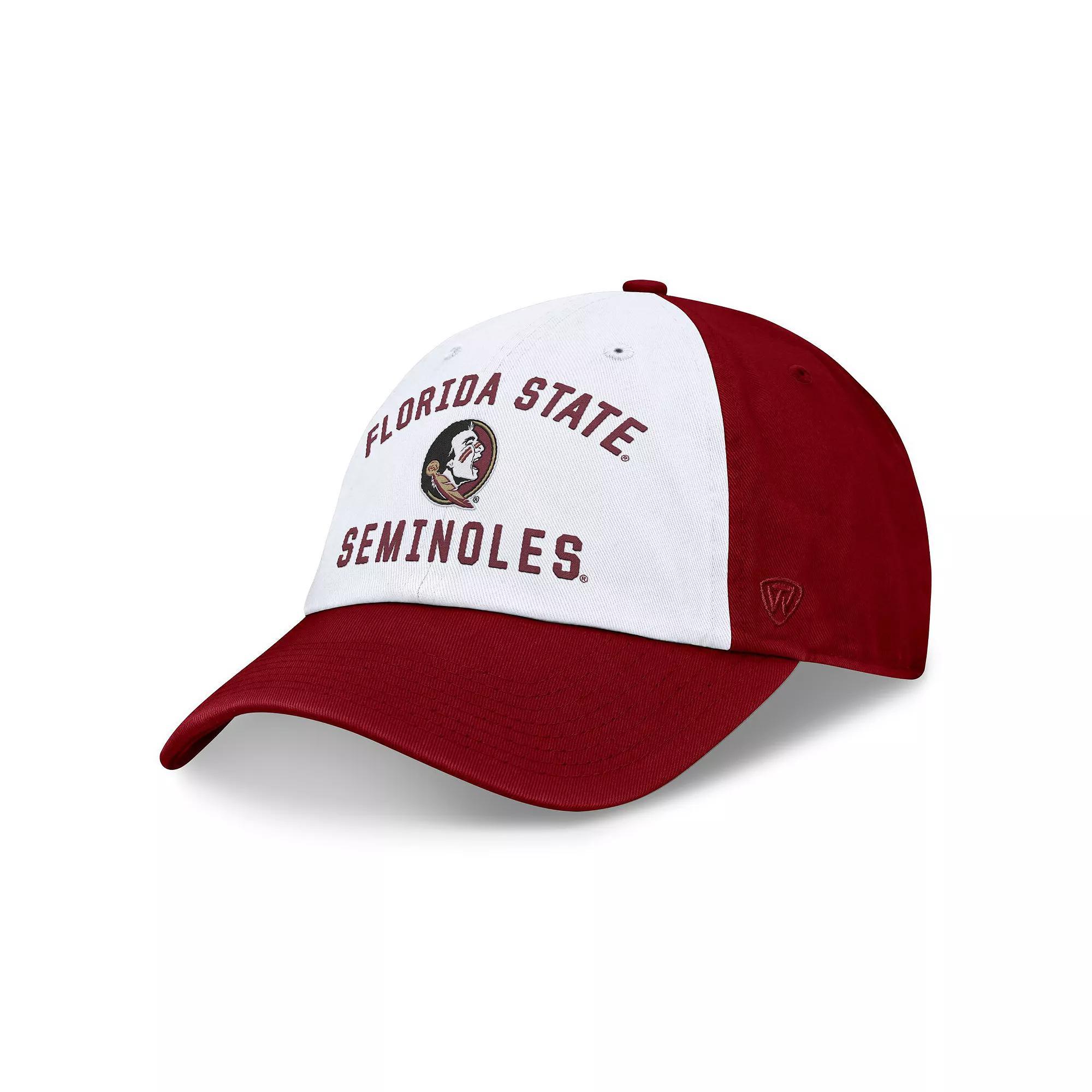 Men's Top of the World White/Garnet Florida State Seminoles Heritage Weston Adjustable Hat Product Image