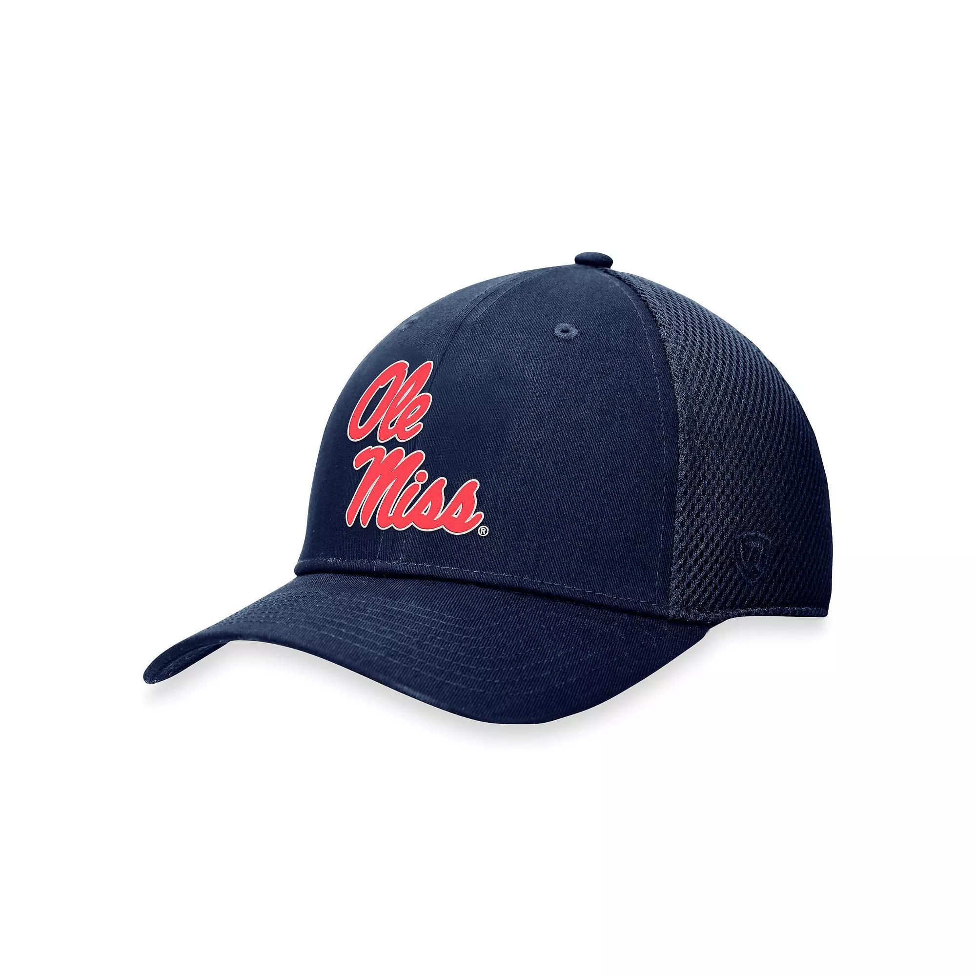 Men's Top of the World Navy Ole Miss Rebels Spacer Flex Hat, Size: Large/XL, Blue Product Image