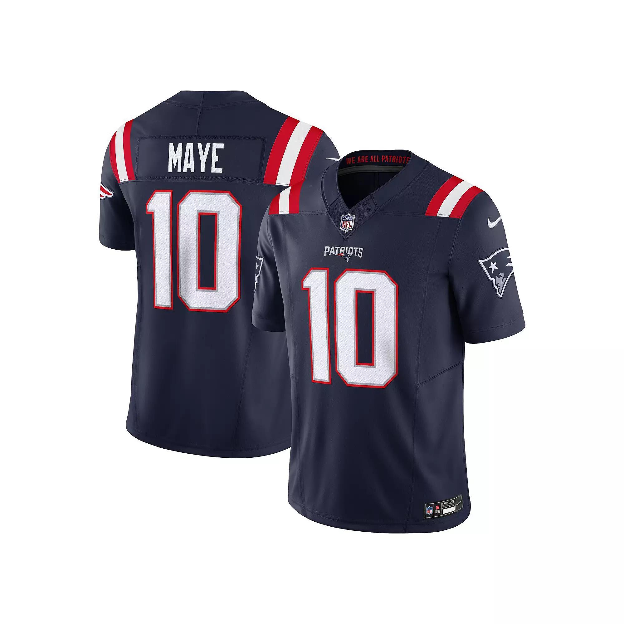 Men's Nike Drake Maye Navy New England Patriots Vapor F.U.S.E. Limited Jersey, Size: 2XL, Blue Product Image