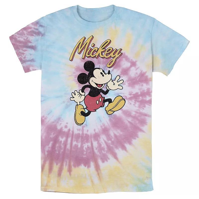 Men's Disney Mickey And Friends Mickey Classic Run Portrait Wash Tee, Size: Large, White Blue Product Image