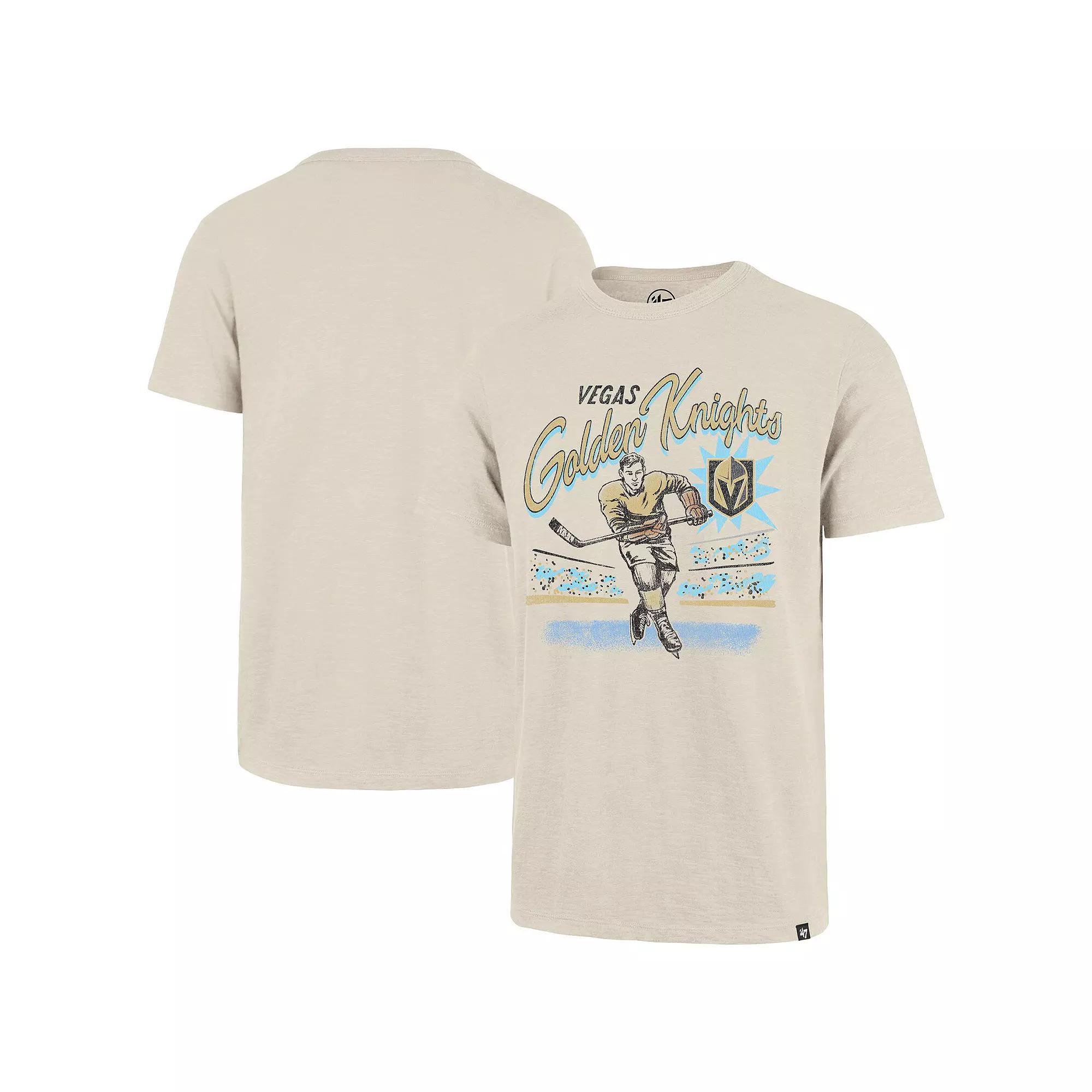 Men's '47  Natural Vegas Golden Knights Hockey Player Golden Age Scrum T-Shirt, Size: Large, Lvk Beige Product Image