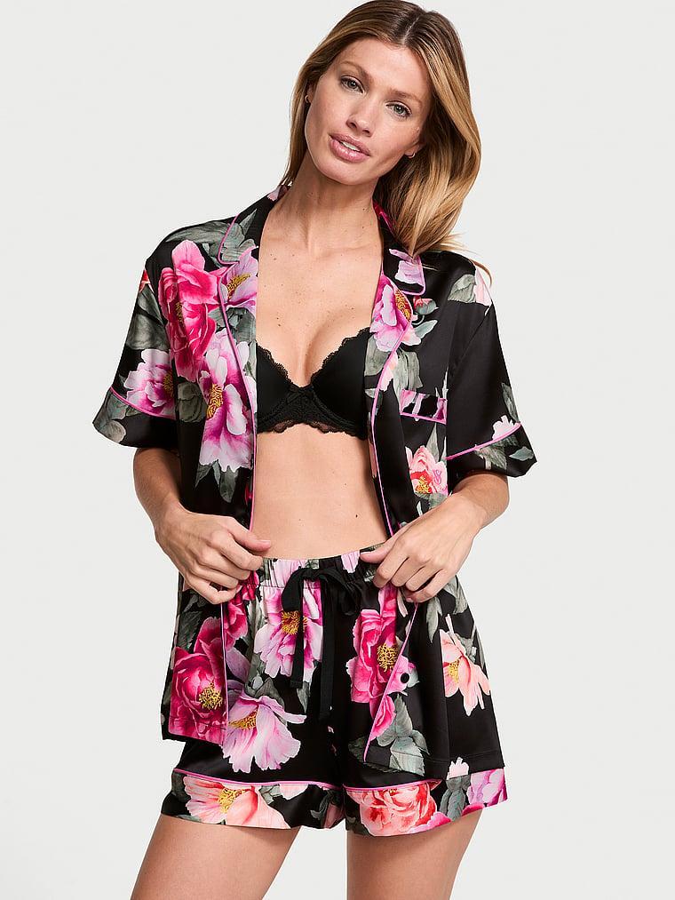 Glazed Satin Short Pajama Set Product Image
