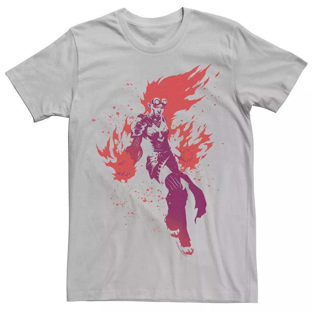 Men's Magic The Gathering Ch&ra In Action Poster Tee, Size: Medium, Silver Product Image
