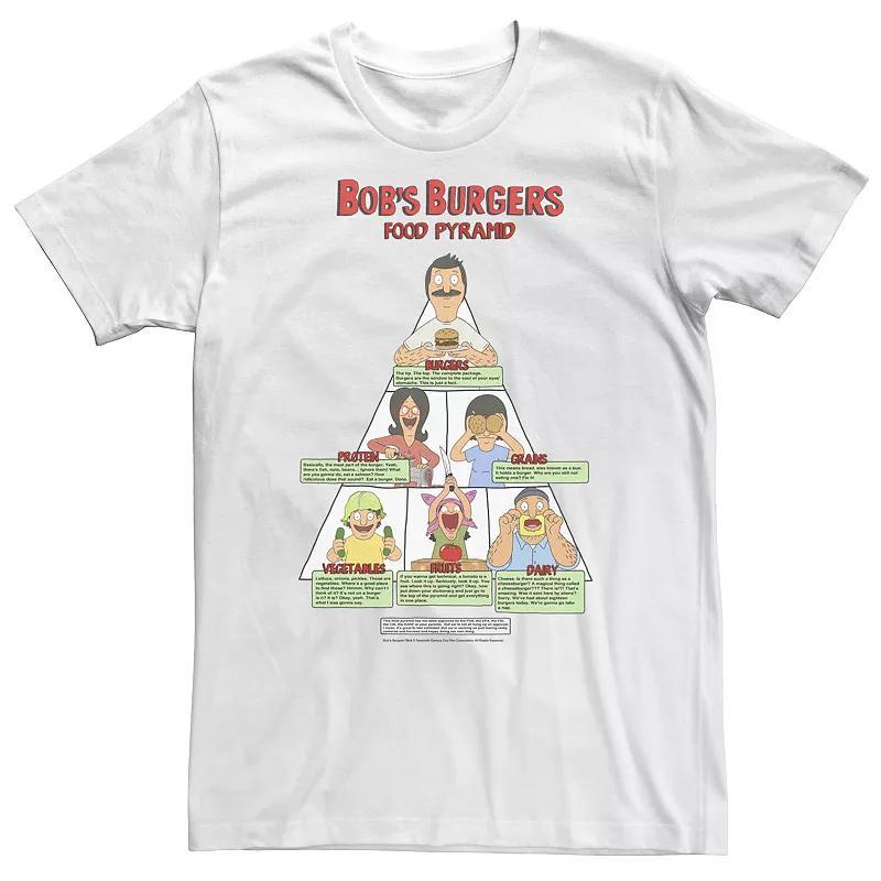 Big & Tall Bob's Burgers Food Pyramid Tee, Men's, Size: 3XL, White Product Image