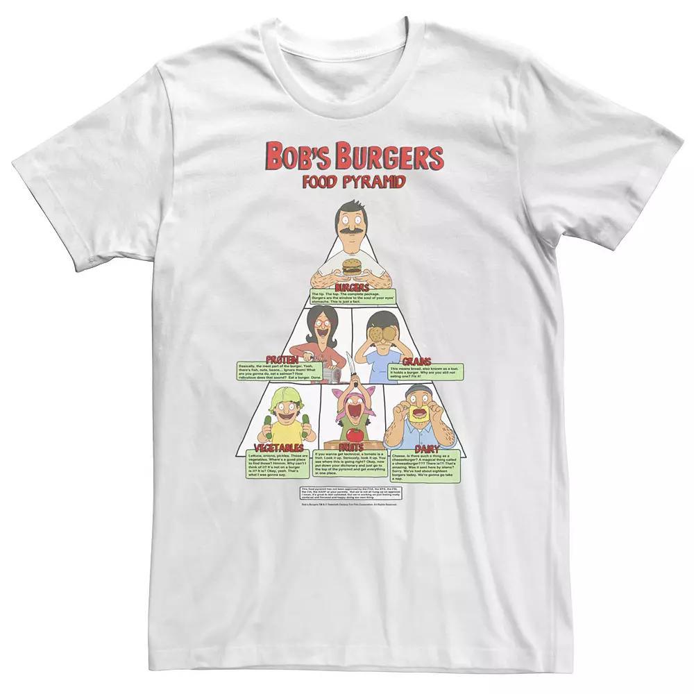 Big & Tall Bob's Burgers Food Pyramid Tee, Men's, Size: 3XL, White Product Image