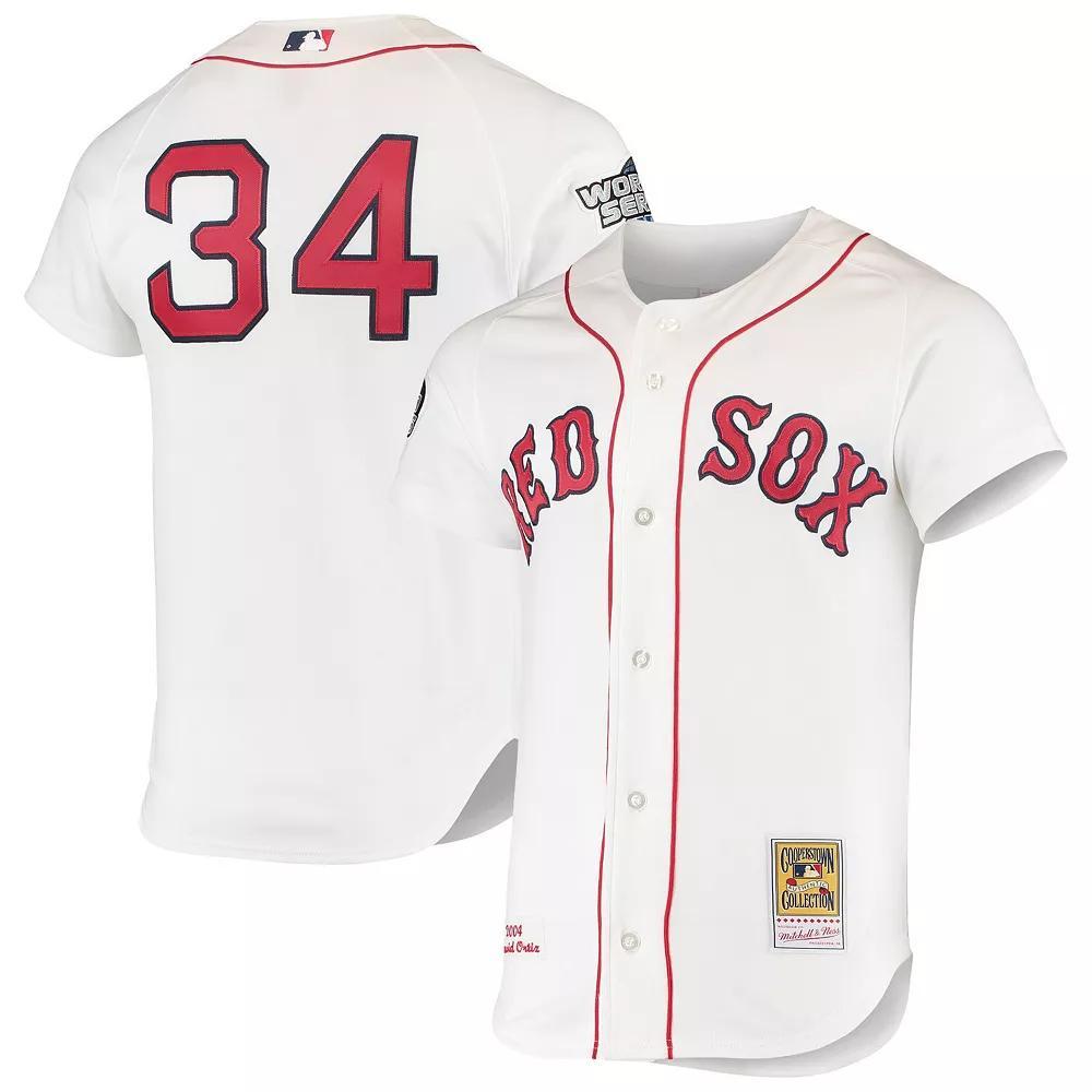 Men's Mitchell & Ness David Ortiz White Boston Red Sox 2004 Cooperstown Collection Home Authentic Jersey, Size: 40 Product Image