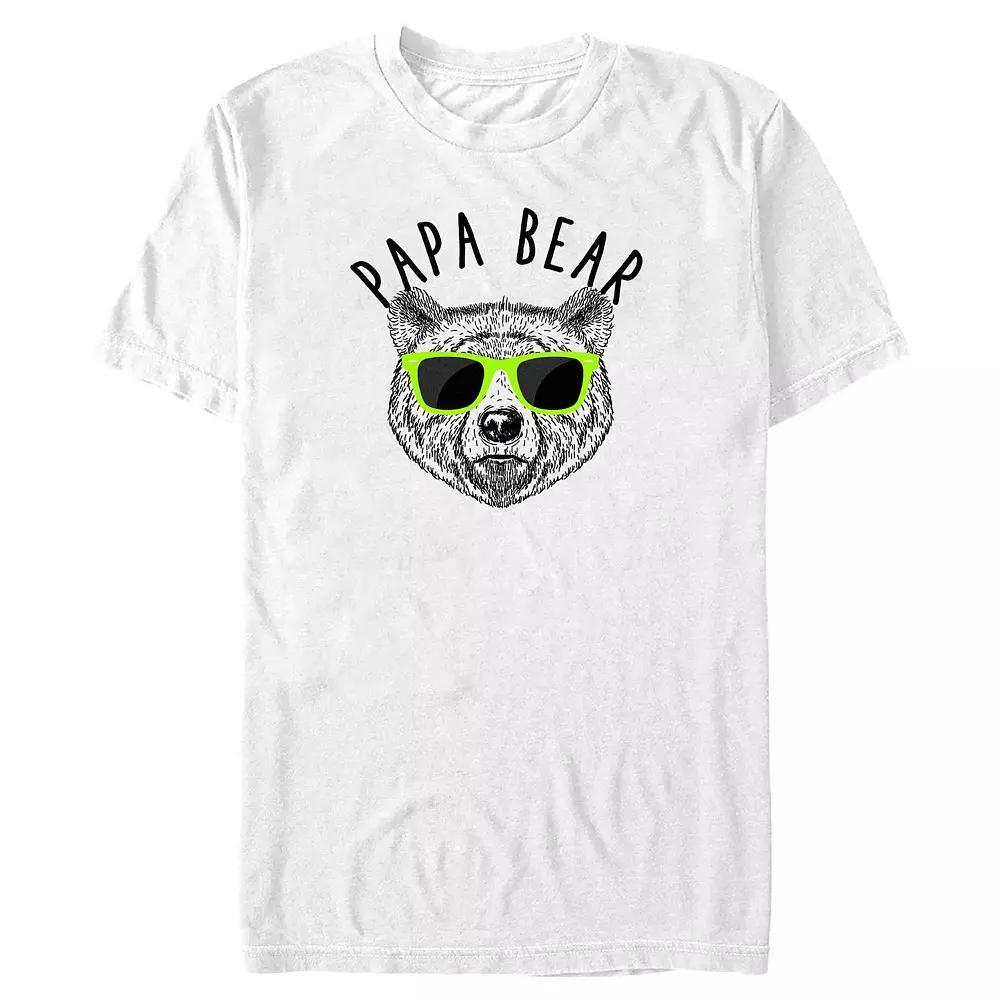 Big & Tall Cool Papa Bear Graphic Tee, Men's, Size: 4XL, White Product Image