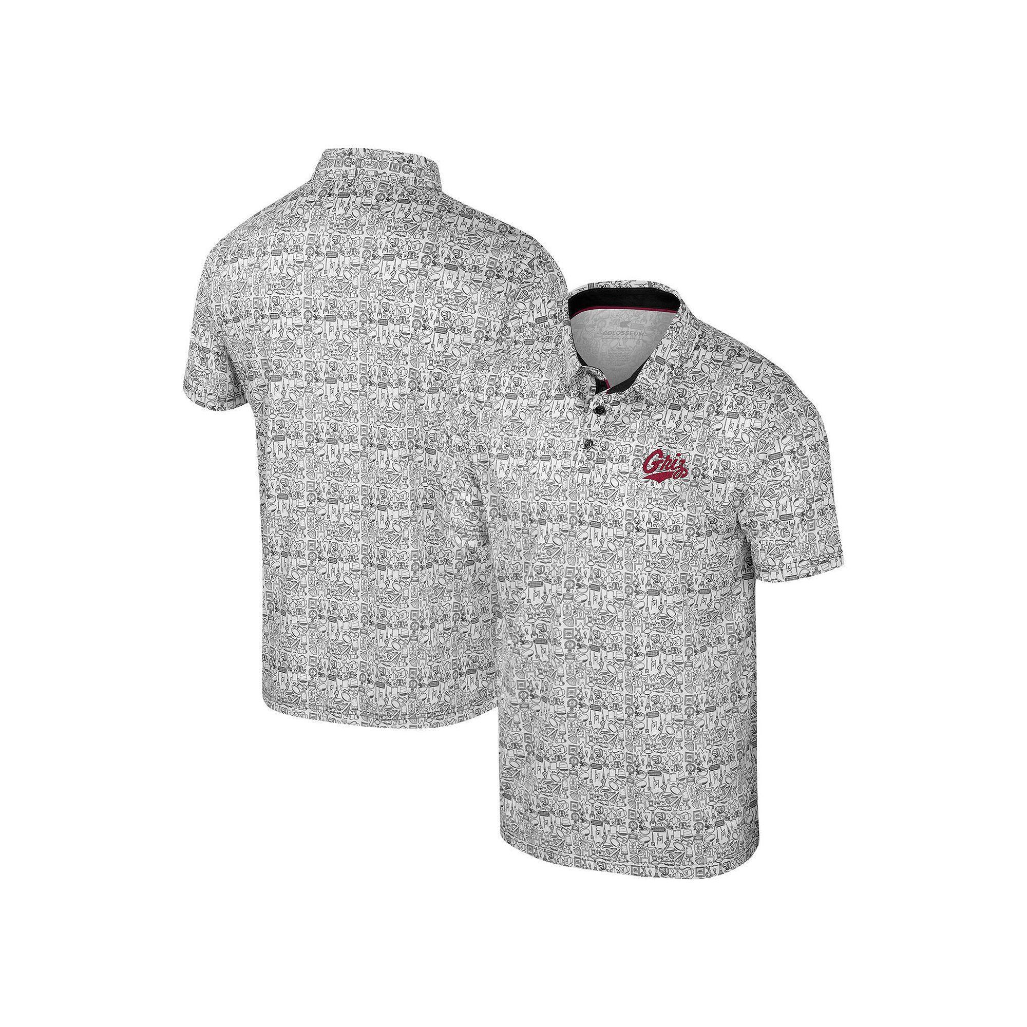 Men's Colosseum Brown Wyoming Cowboys It's Time! Allover Print Polo, Size: Medium, Wyo Brown Product Image
