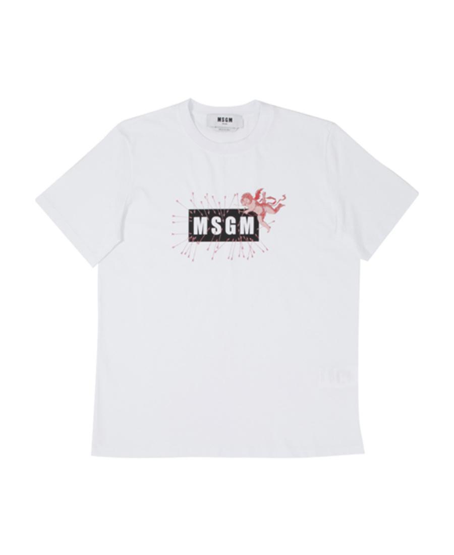 MSGM Logo Short-sleeved T-shirt In White Product Image