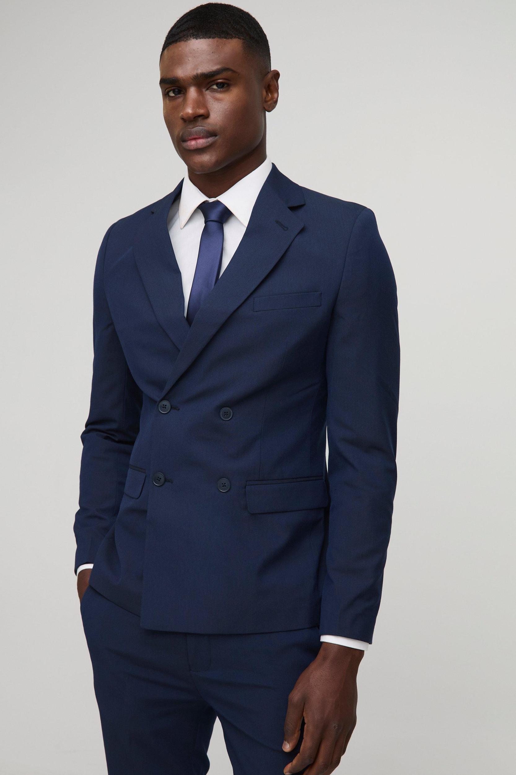 Super Skinny Double Breasted Suit Jacket | boohooMAN USA Product Image