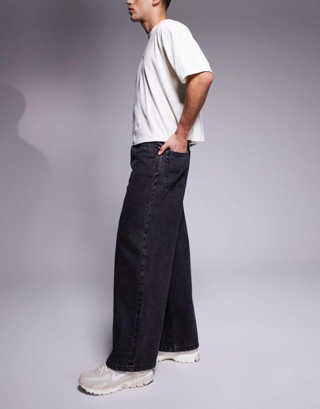 ASOS DESIGN super baggy jeans in washed black Product Image
